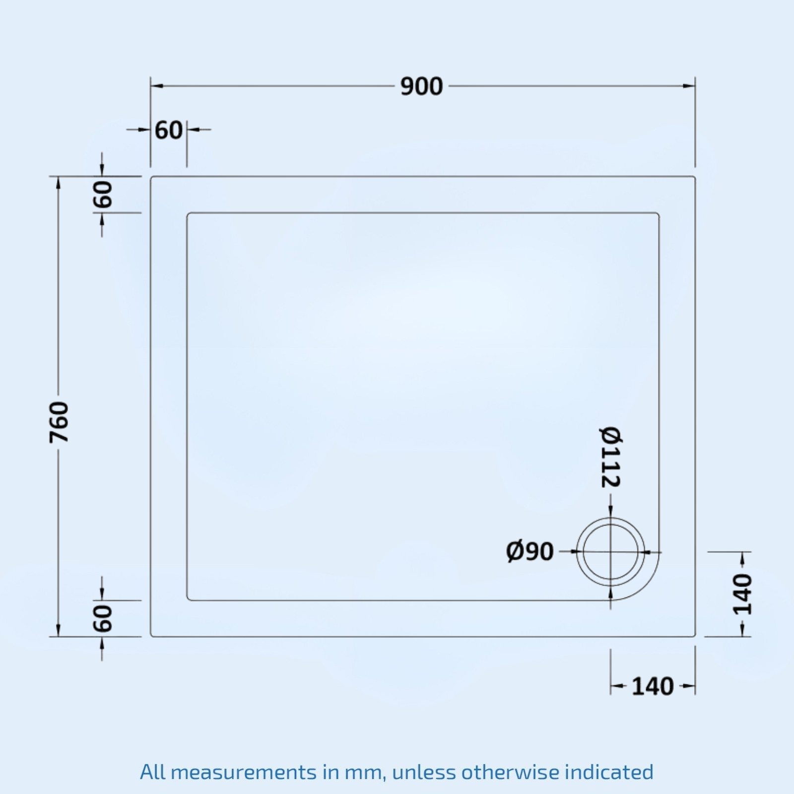 Ellen 900 x 760mm mm Shower Enclosure Side Panel White Vanity Unit & Toilet Set