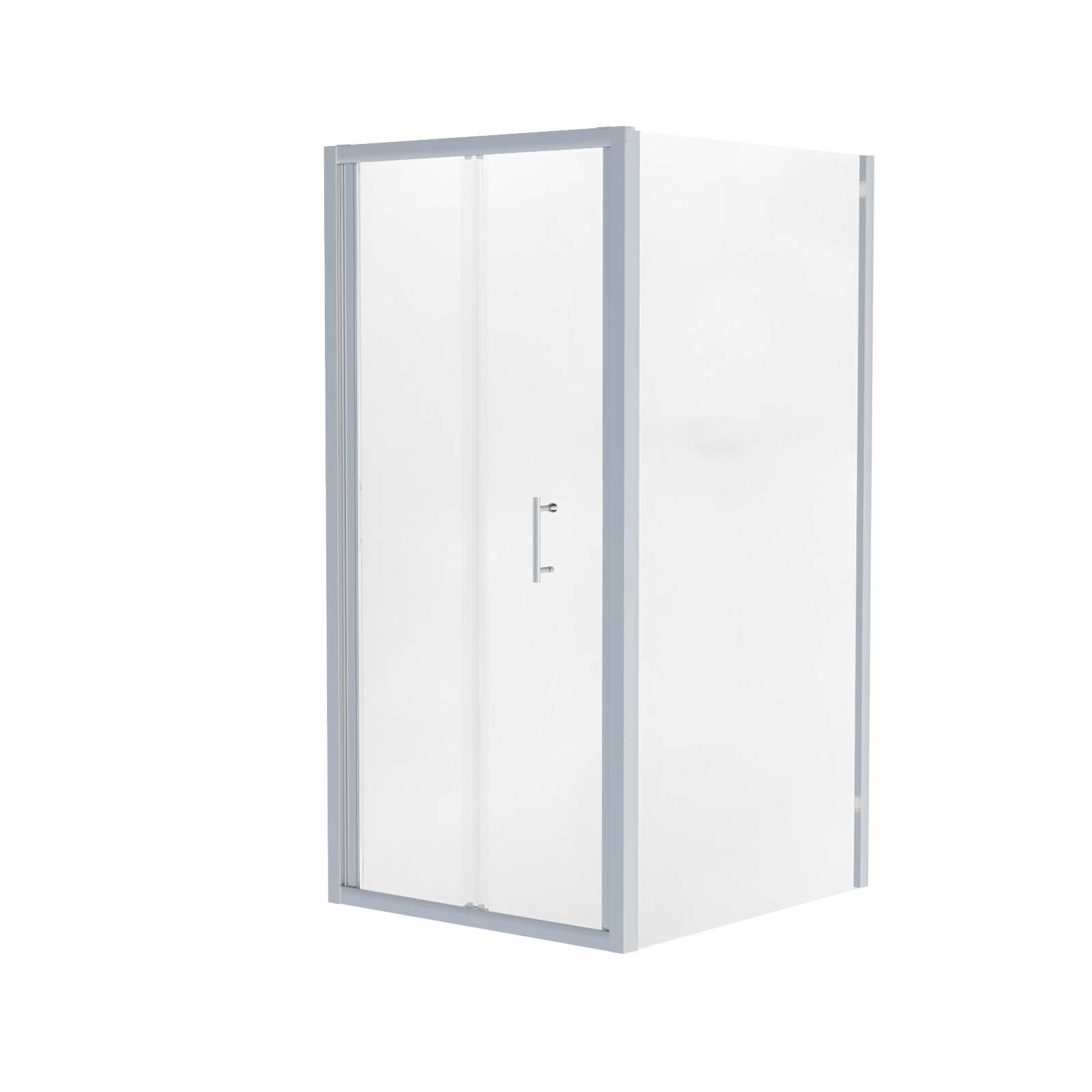 Jupiter chrome framed shower bi-fold enclosure image front view