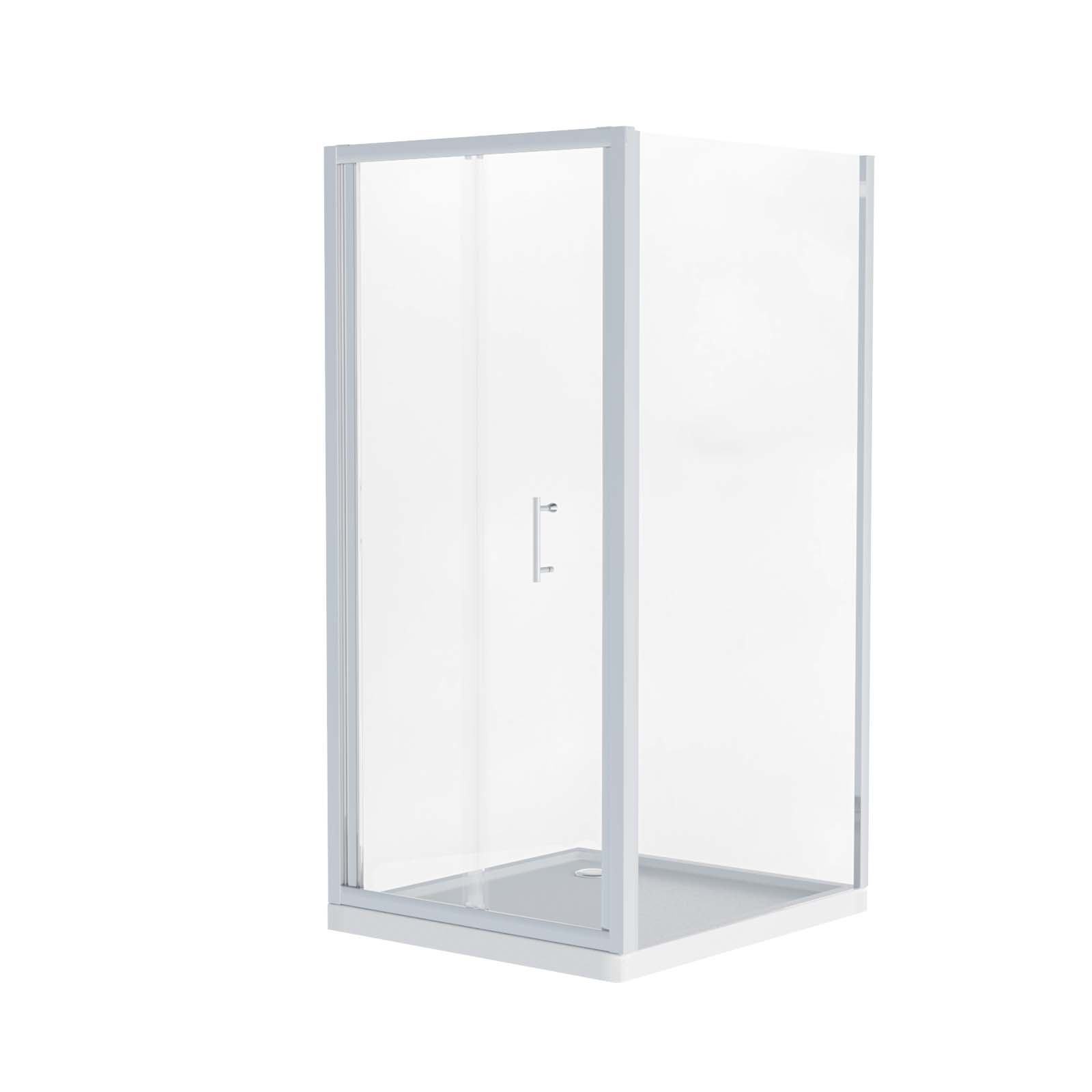 Jupiter Chrome Framed Shower Bi-Fold Door, Side Panel Enclosure & Tray