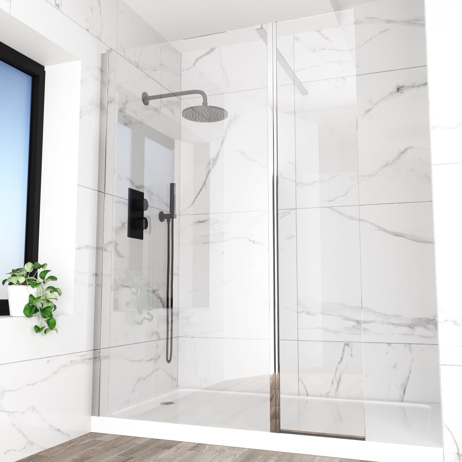 Samoa Walk in Wet Chrome Room Enclosure