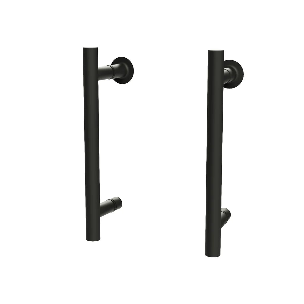Black Pair of Universal Rounded 140mm Hole Centre Shower Door Handles
