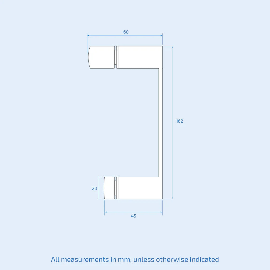 Brushed Brass Pair of Universal Rounded Shower Door Handles