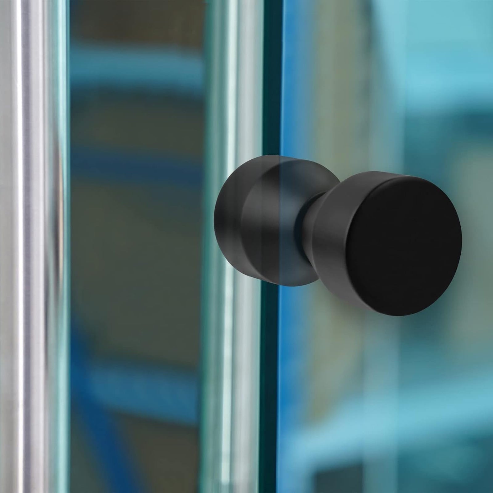 Cone Black Aluminum Shower Door Knob Handle