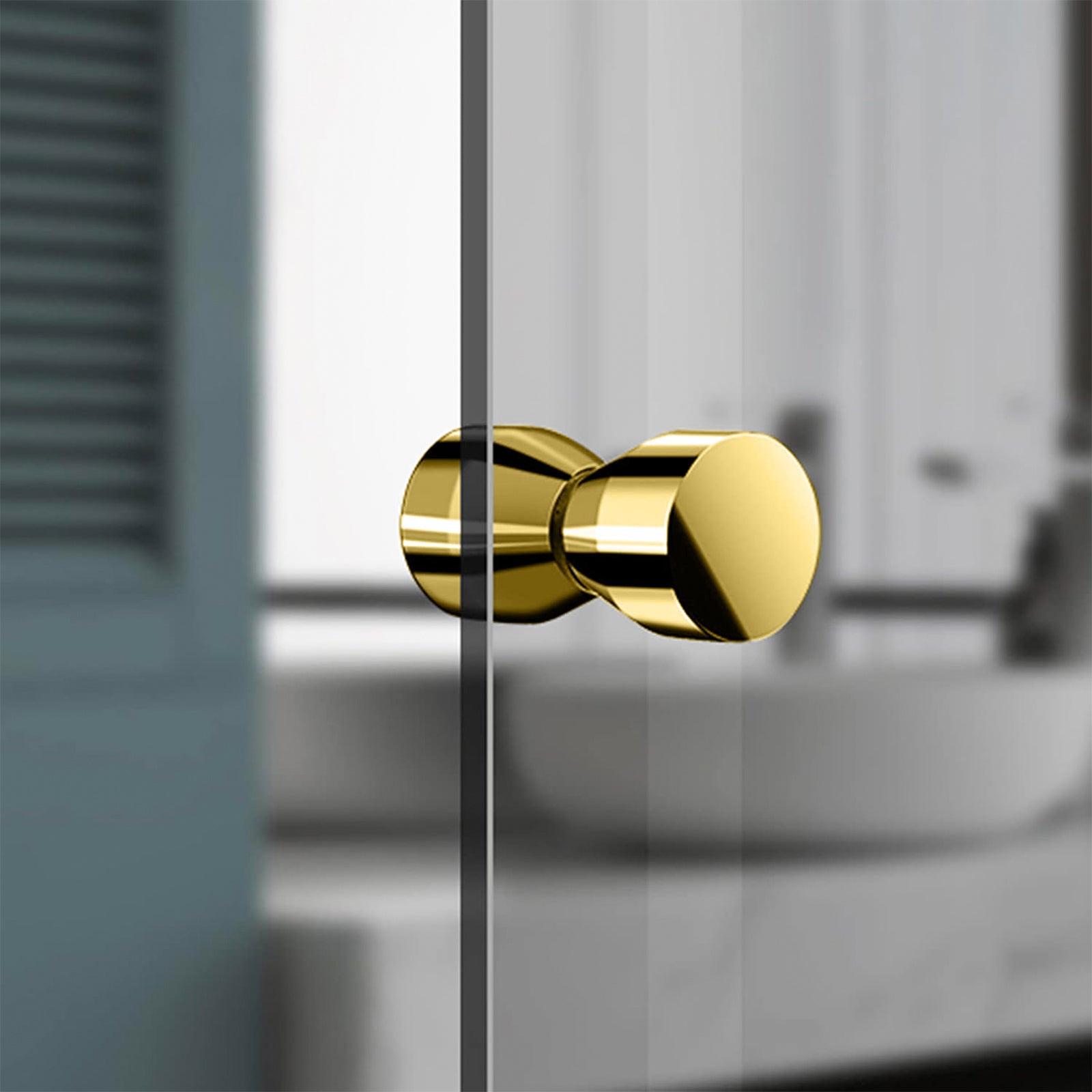 Cone Brushed Brass Aluminium Shower Door Knob Handle