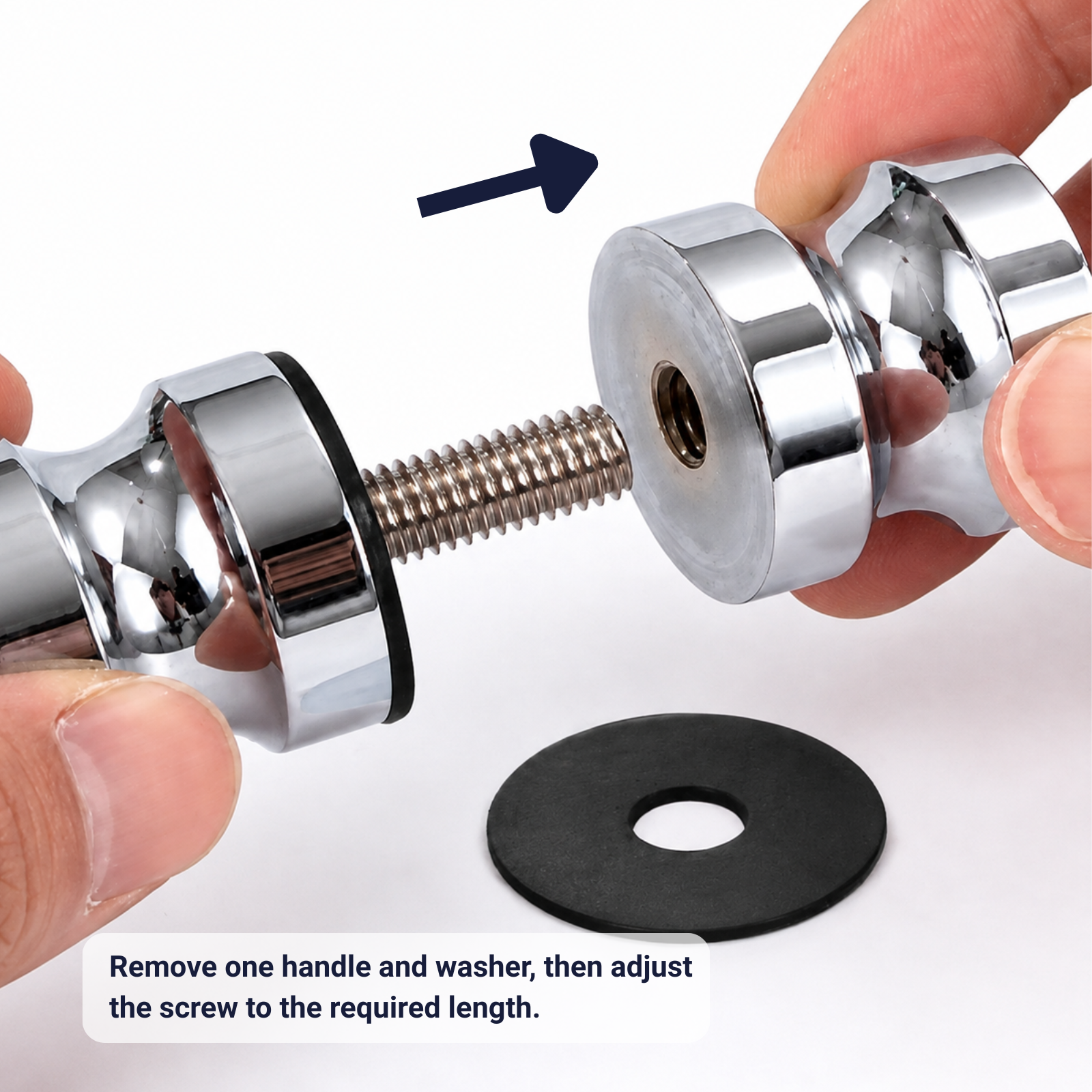 Round Chrome Aluminium Shower Door Knob Handle – M8 Thread