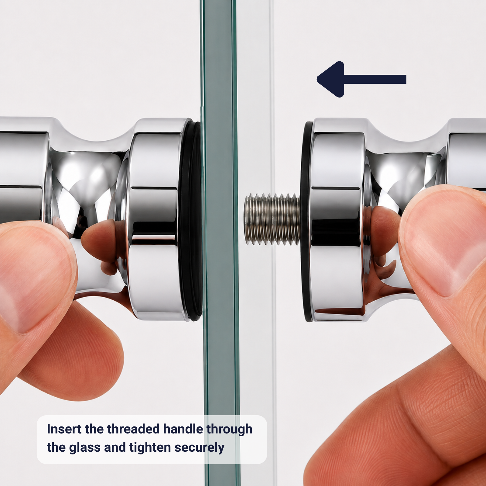 Round Chrome Aluminium Shower Door Knob Handle – M8 Thread