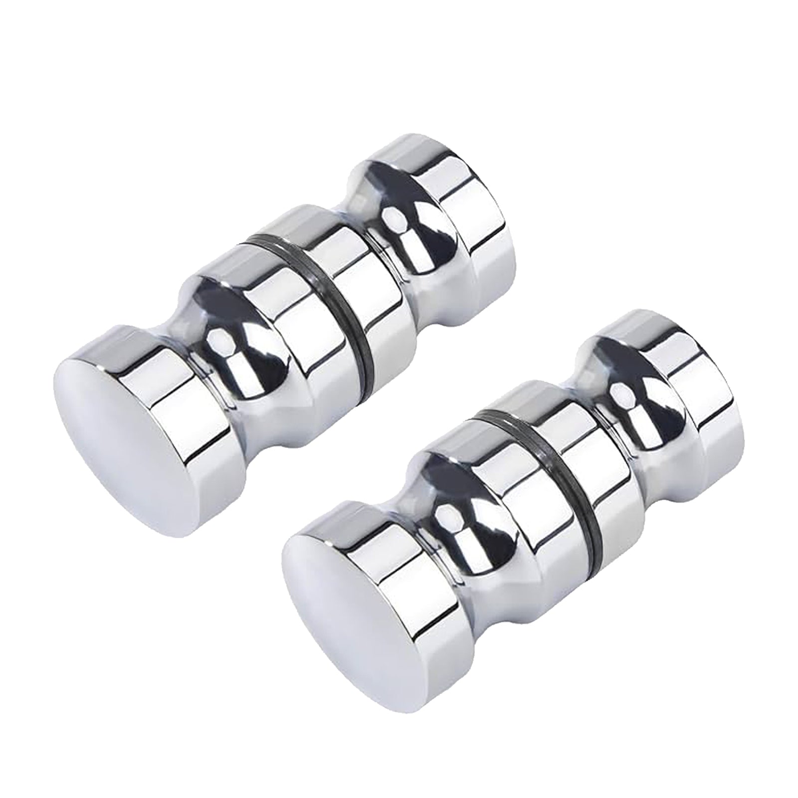 Round Chrome Aluminium Shower Door Knob Handle Set Of 2