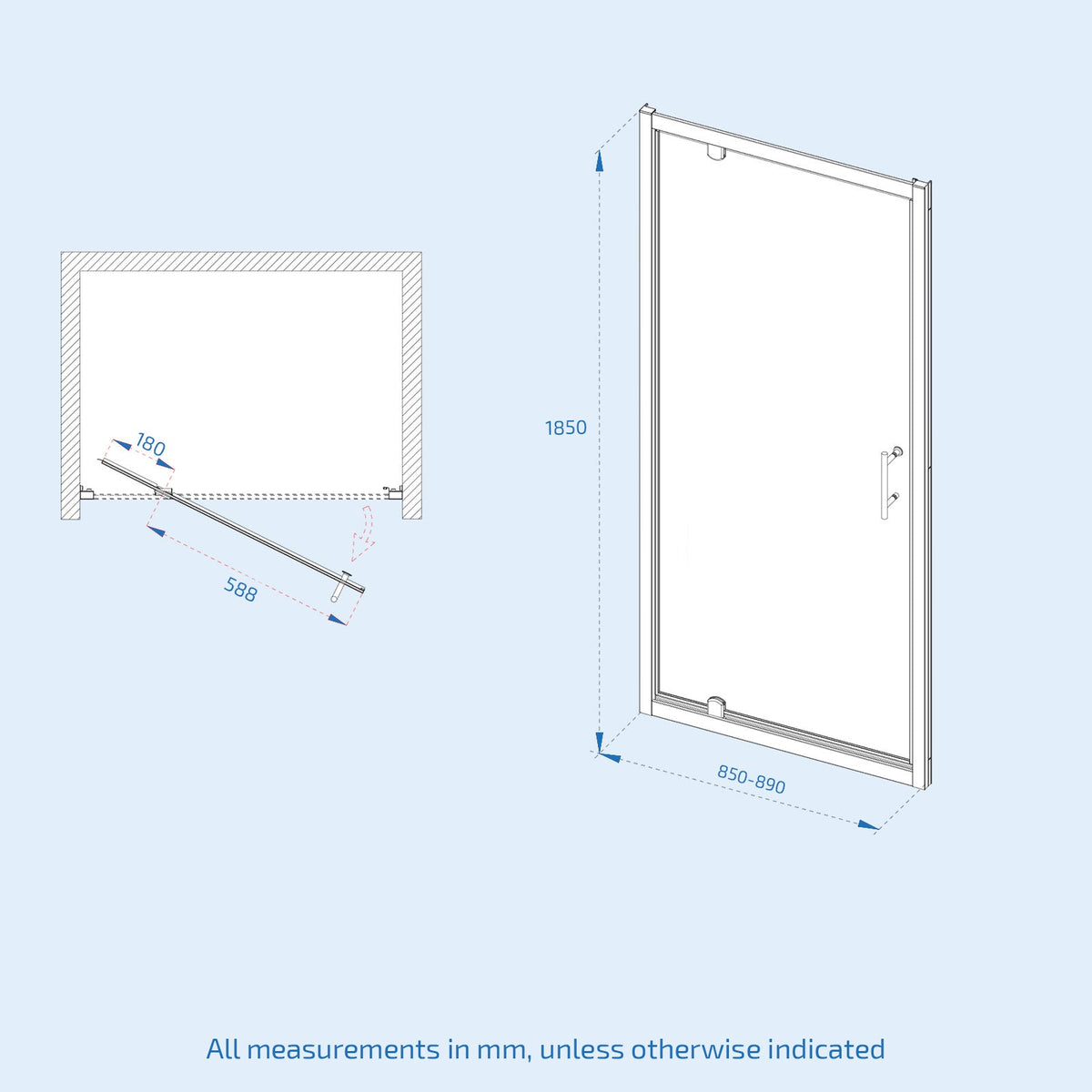Hardwick Frameless Quadrant Sliding Enclosure # Options_900 x 700 mm|900 x 760 mm|900 x 800 mm|900 x 900 mm 