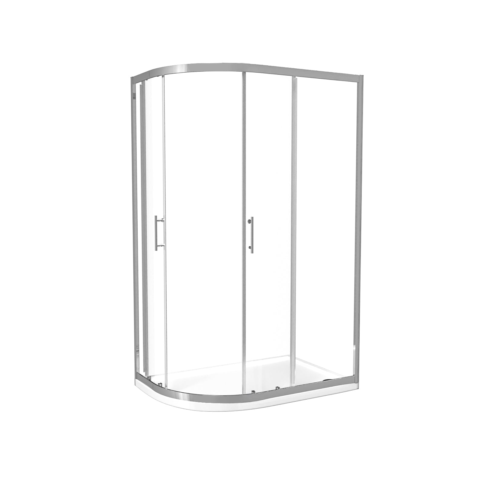LH 1200 x 800mm Chrome Framed Offset Quadrant Shower Enclosure & Tray