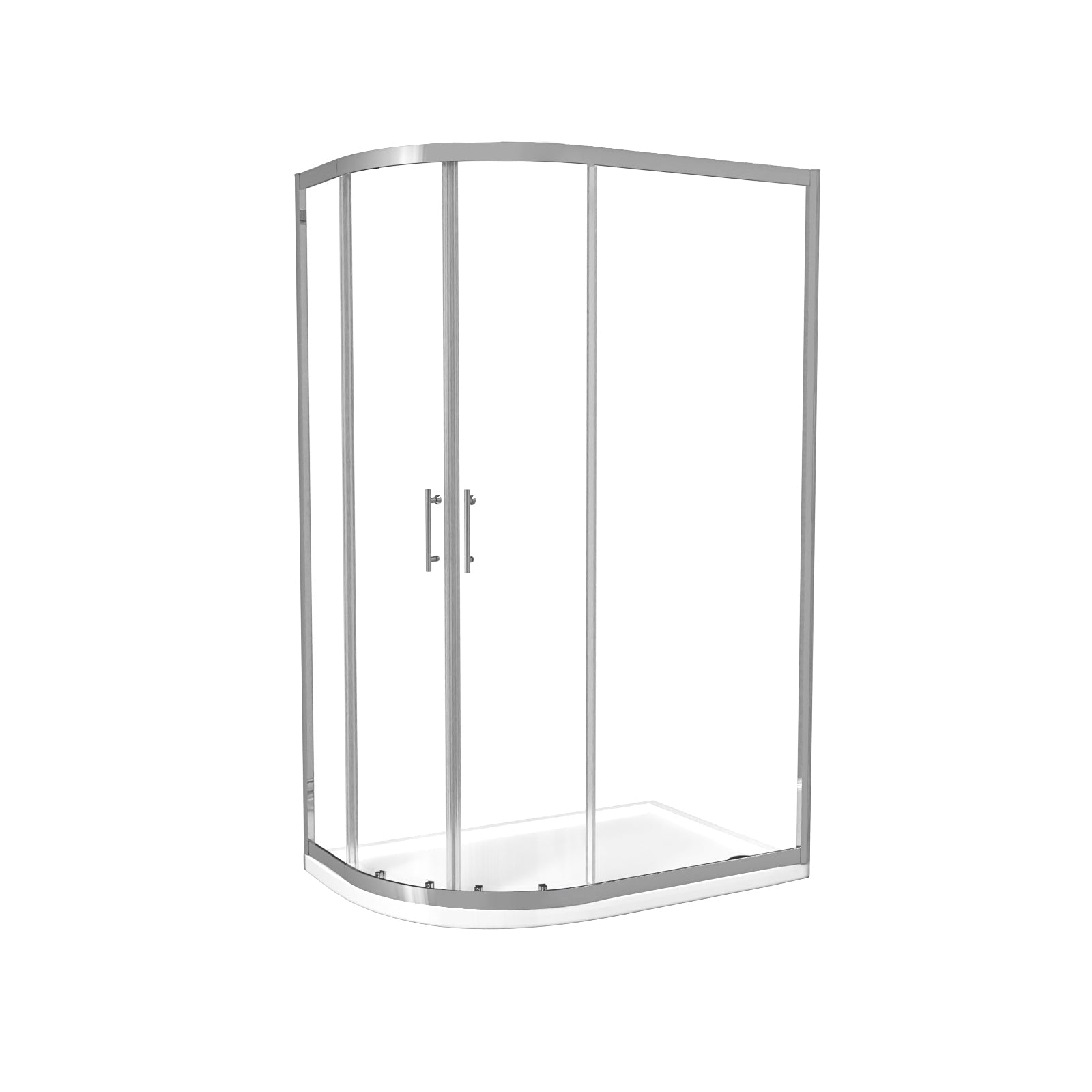 LH 1200 x 800mm Chrome Framed Offset Quadrant Shower Enclosure & Tray