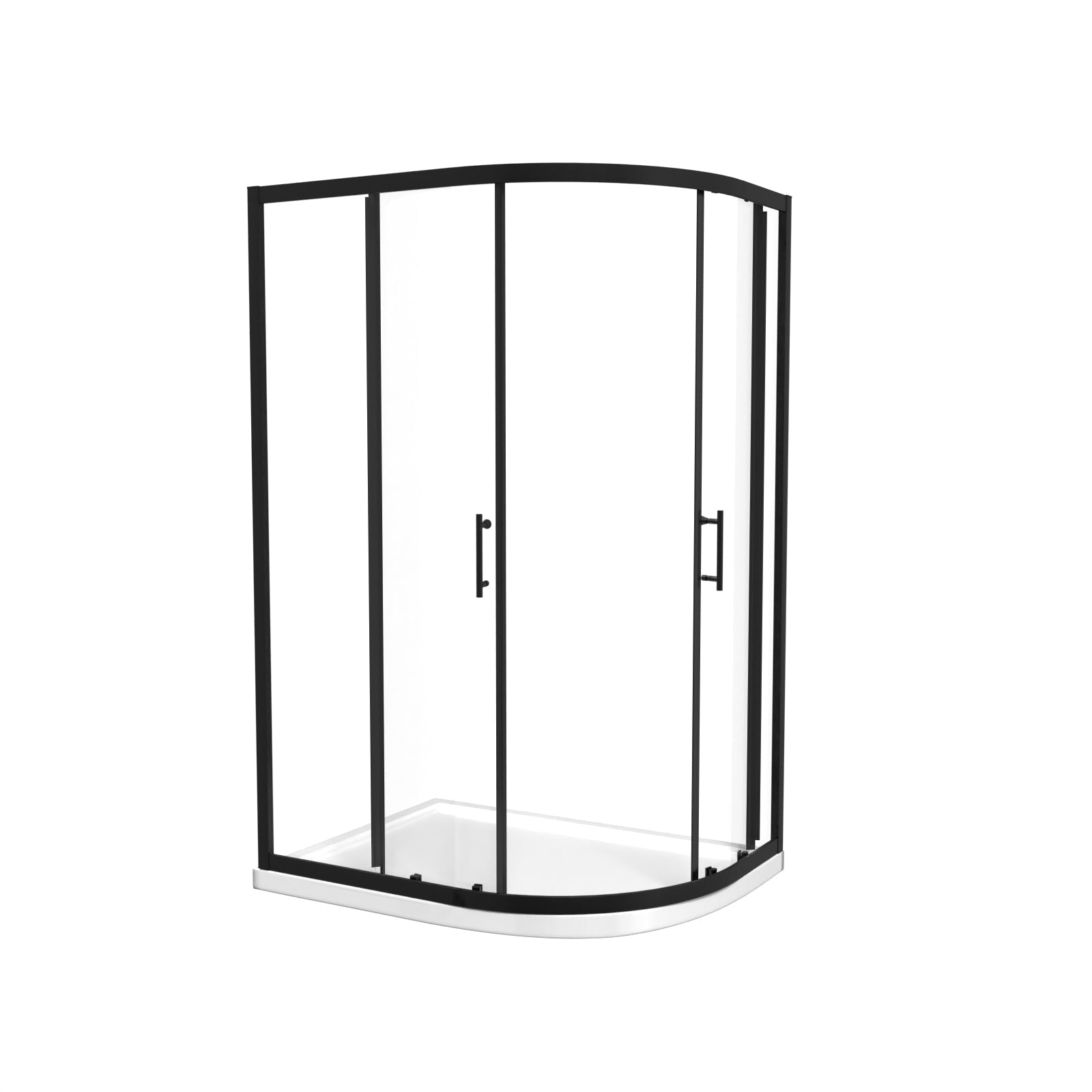 Saturn RH 1200 x 900mm Matt Black Framed Offset Quadrant Shower Enclosure & Tray