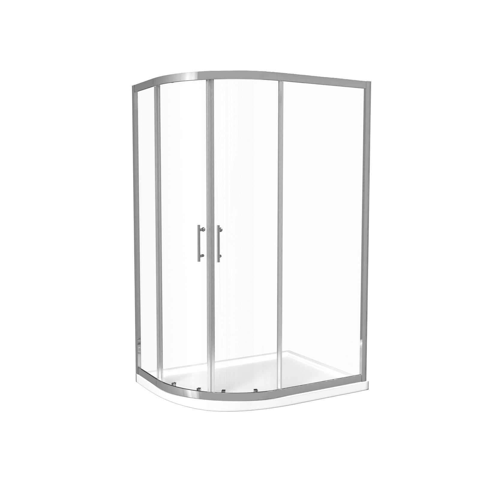 LH 1200 x 900mm Chrome Framed Offset Quadrant Shower Enclosure & Tray