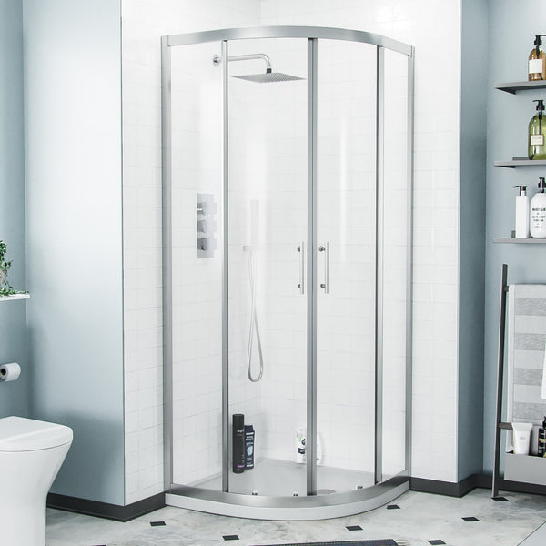 Chrome Quadrant sliding shower front view