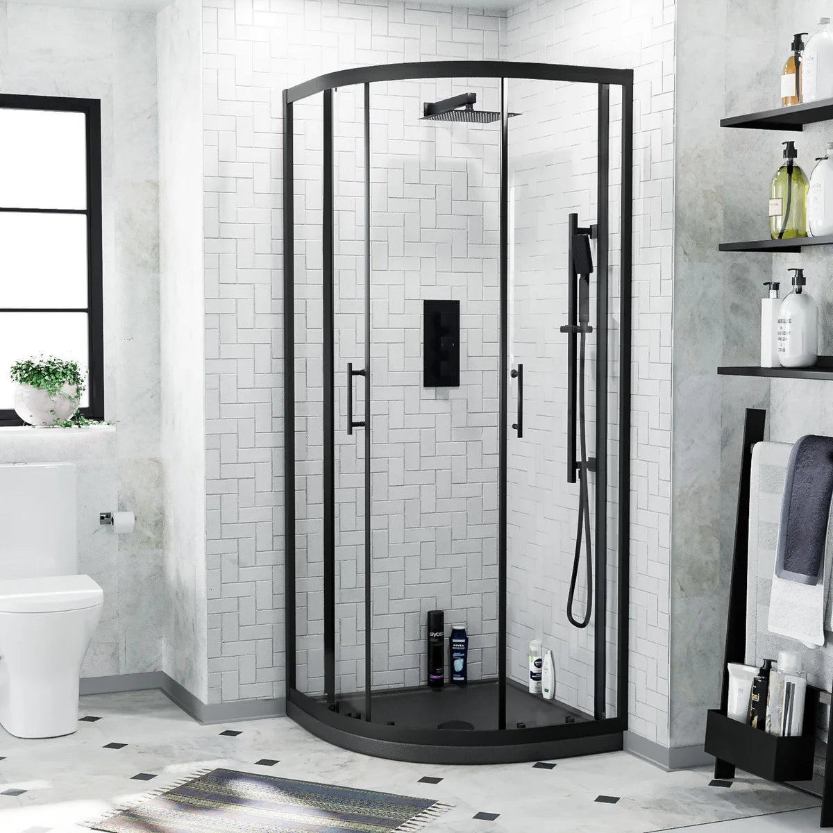 Quadrant shower enclosure set Front View