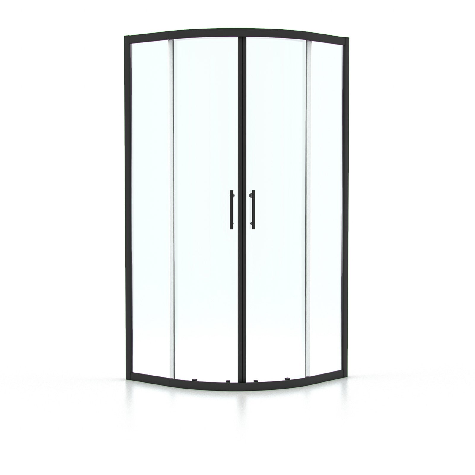 Matte Black Quadrant Sliding Door Enclosure front view