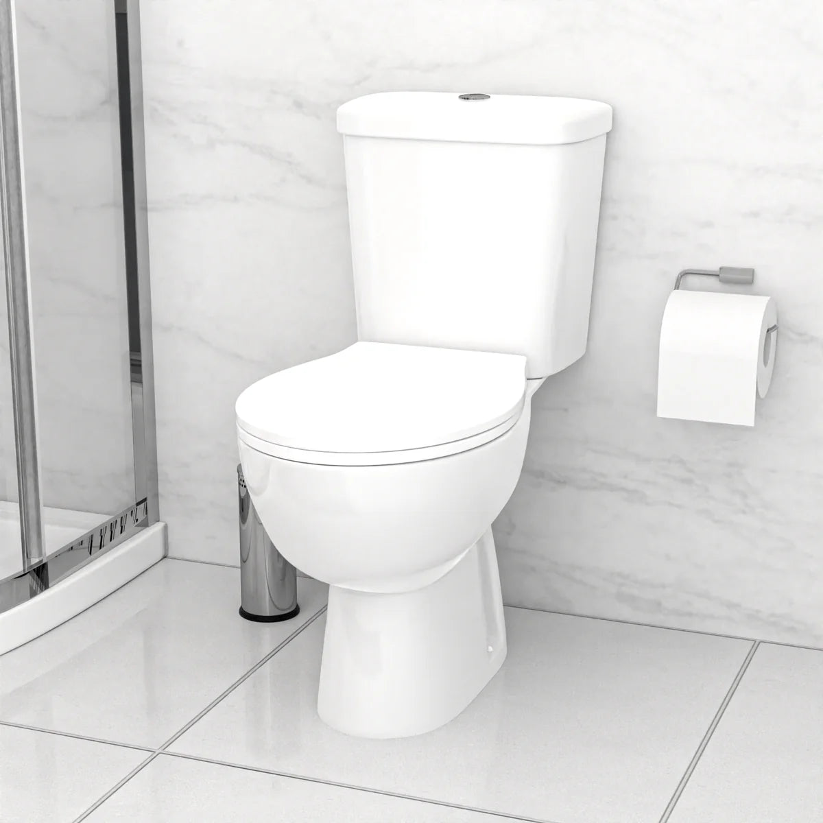 Matte Grey 400mm Vanity 900mm Shower Enclosure & Shower Tray Toilet Set