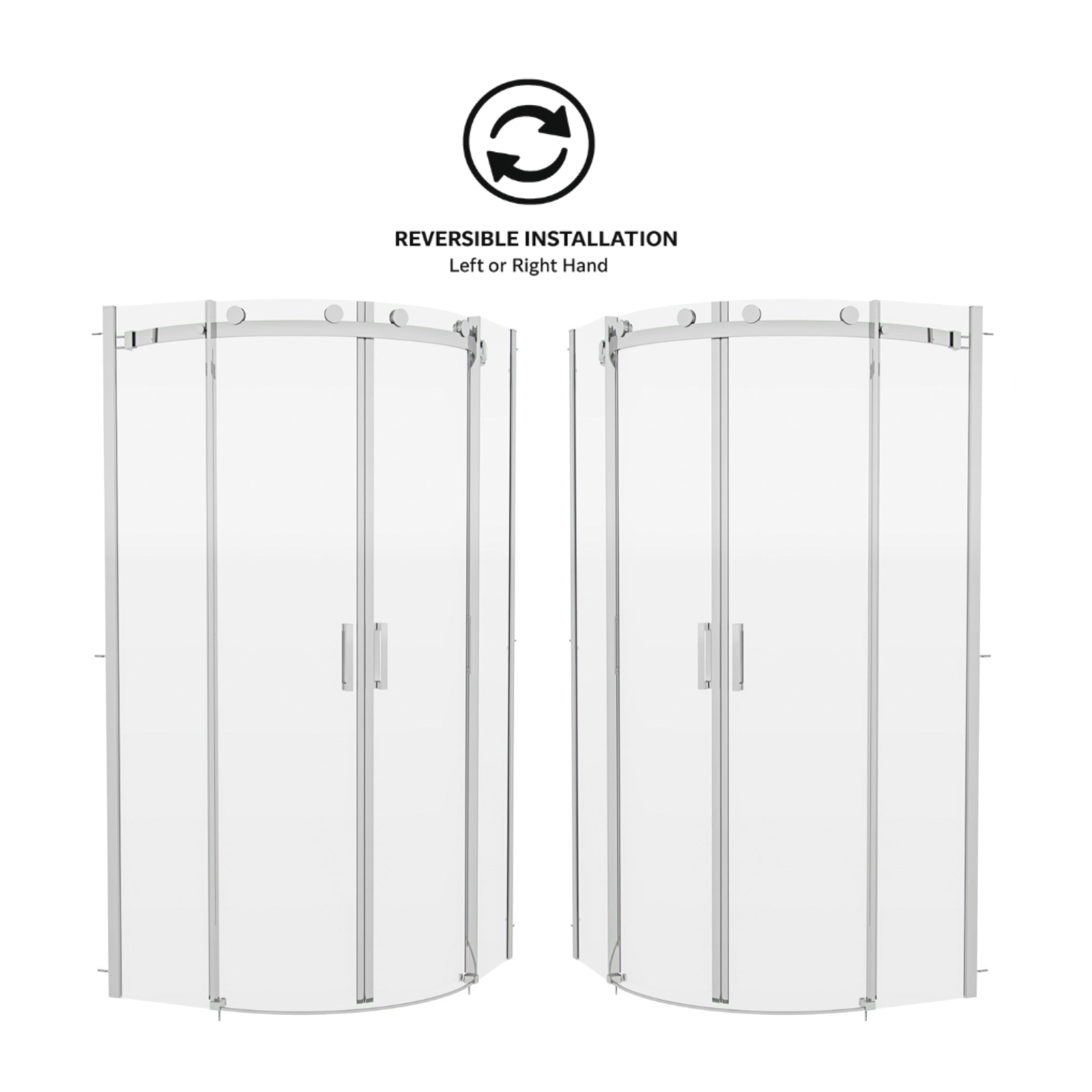 Hardwick Frameless Quadrant Sliding Enclosure #Tray Options_Without Tray