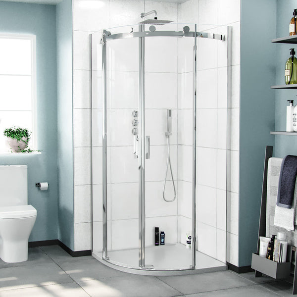 Hardwick Frameless Quadrant Sliding Enclosure #Tray Options_Without Tray