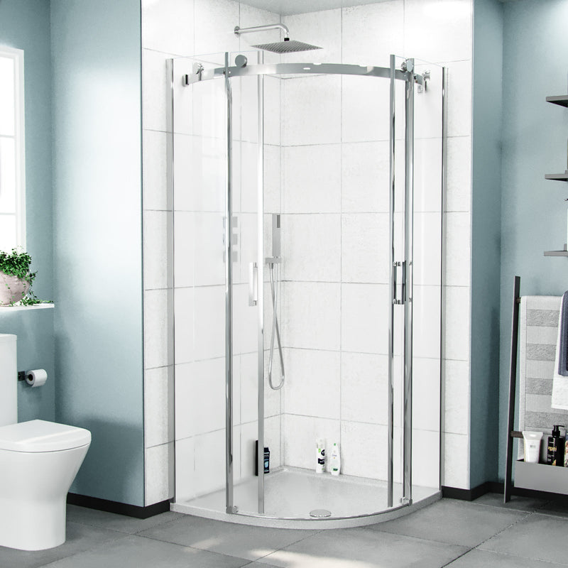 Hardwick Frameless Quadrant Sliding Enclosure front view