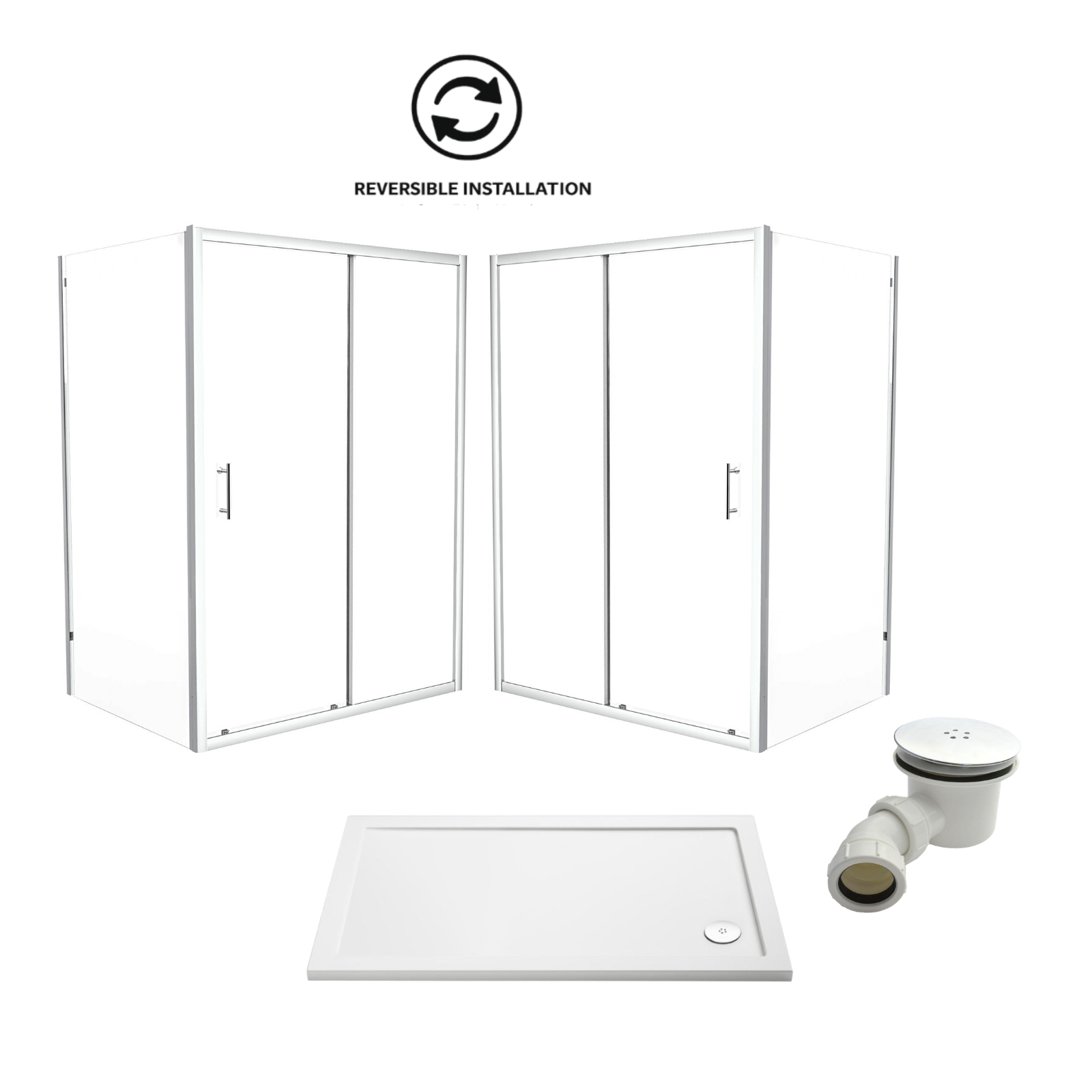Sliding Shower Door Enclosure #Tray Options_Low Profile Tray
