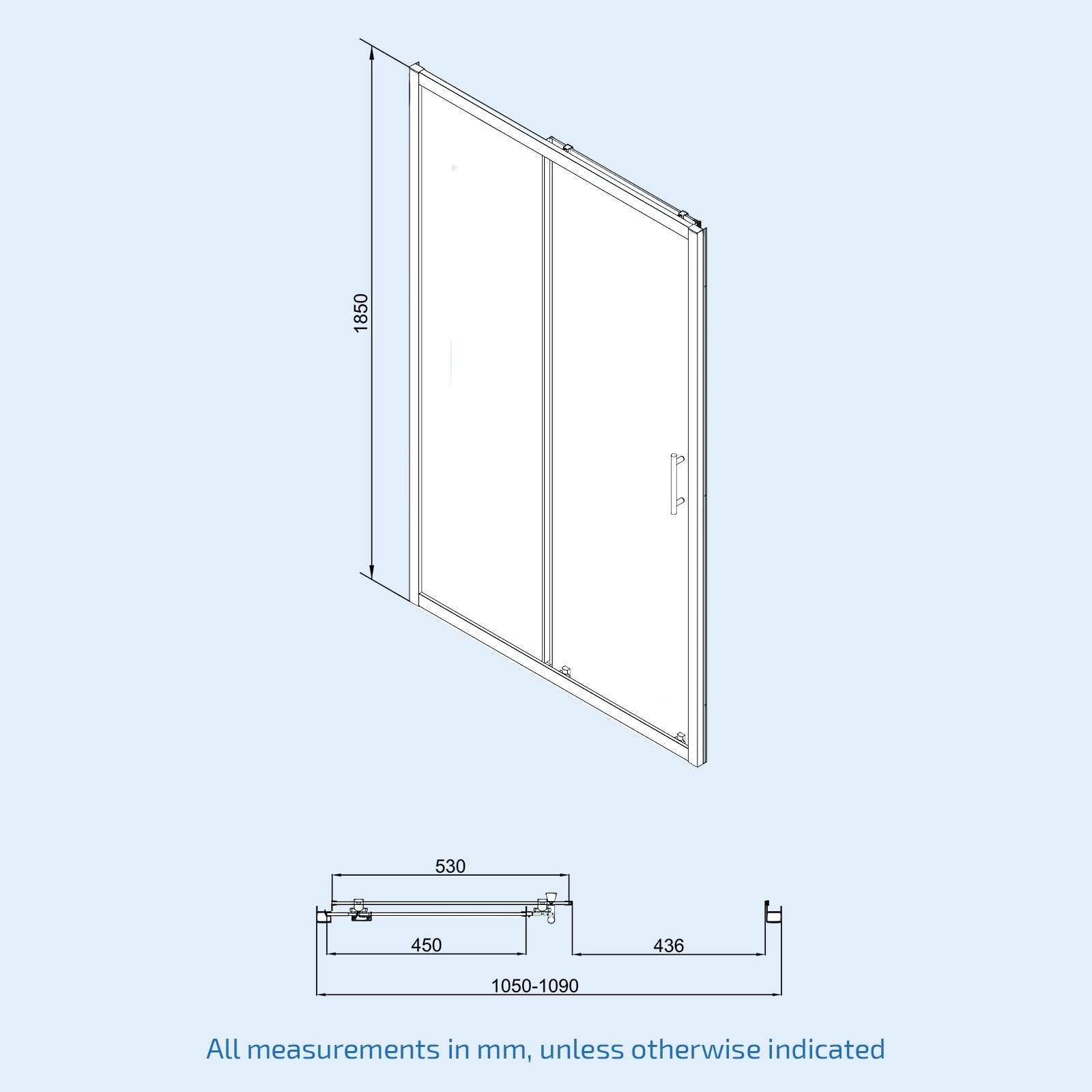 Manga 1100 x 900mm Shower Enclosure Sliding Door & Side Panel Brushed Brass