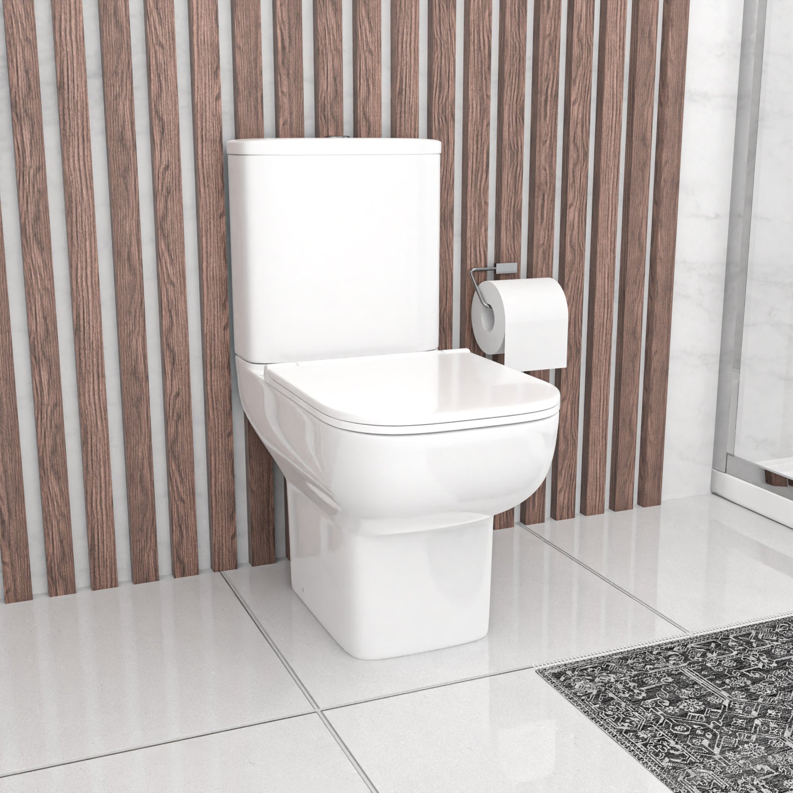 Ellen 1100 x 700mm Shower Sliding Door Enclosure, Tray, Vanity Unit & Toilet