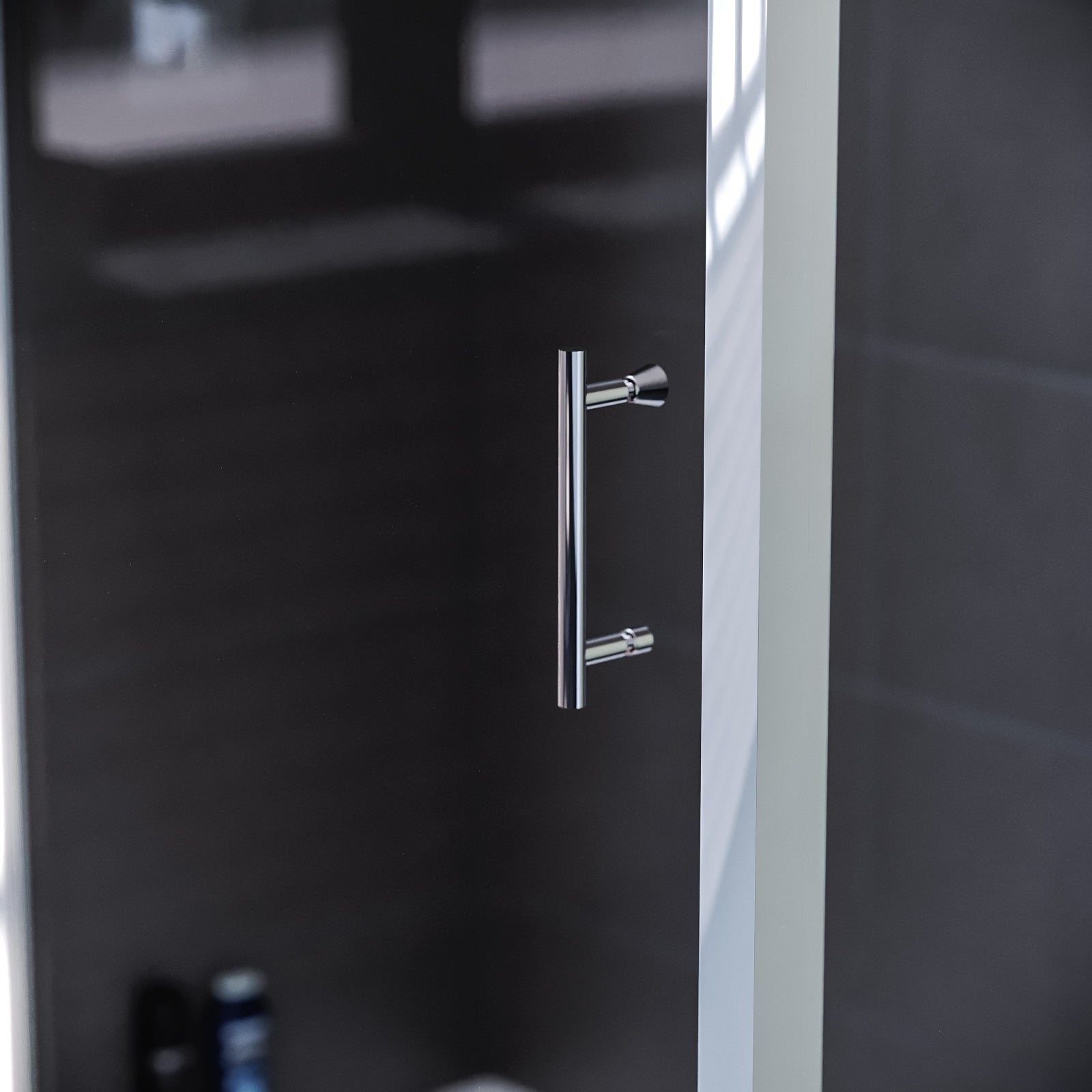 Sliding Shower Door Enclosure with Frameless Glass Panel Screen & Tray