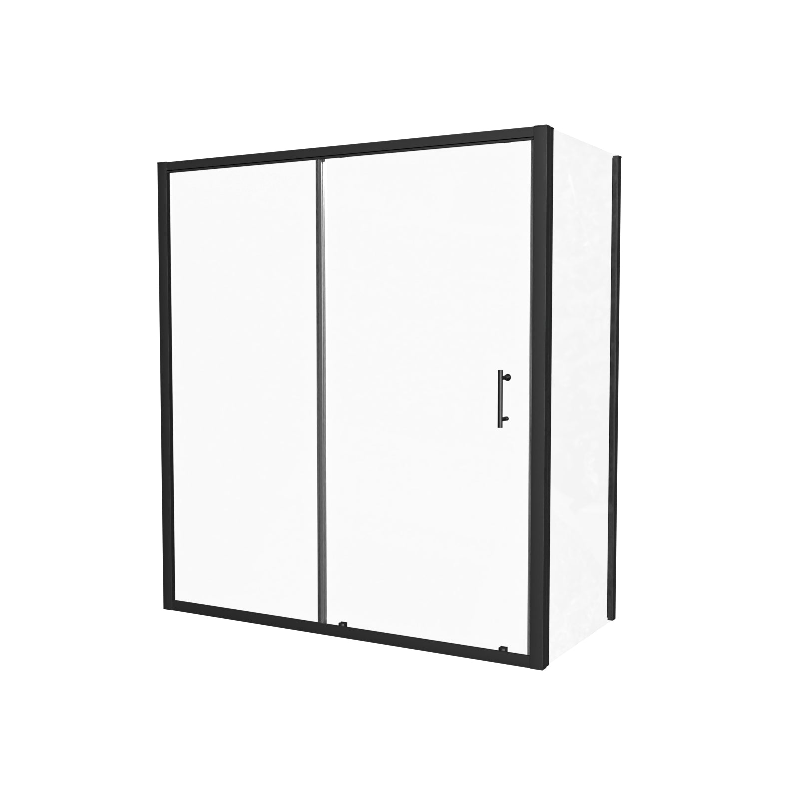 Magna 1700mm Matte Black Sliding Shower Door, 760mm Frameless Glass Screen