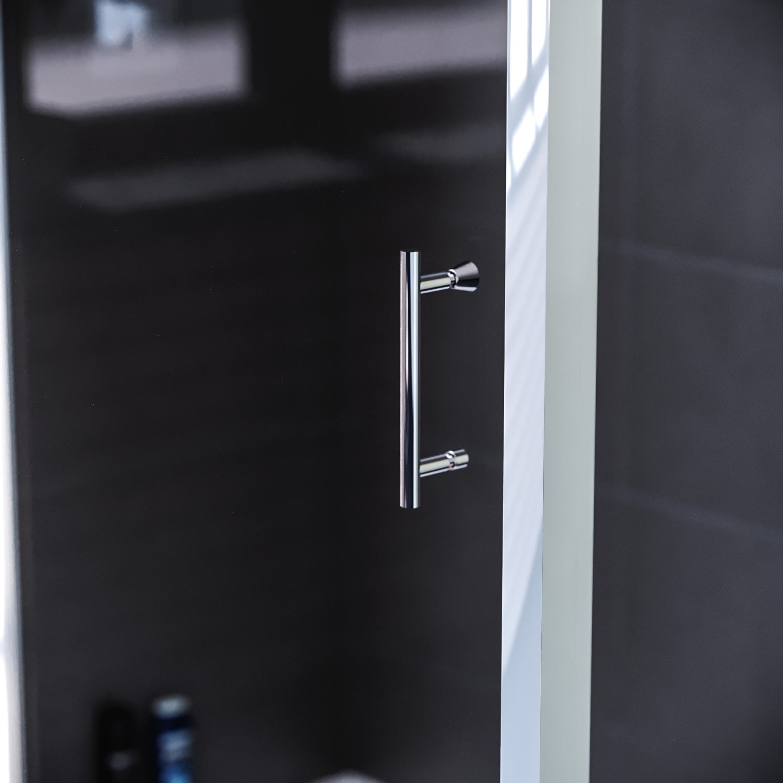 Sliding door enclosure chrome front view