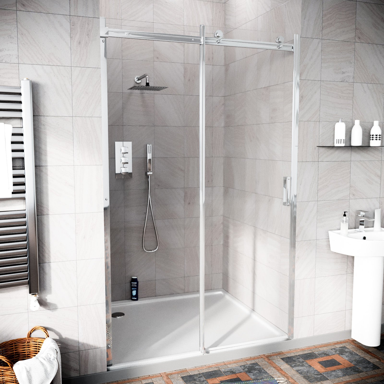 Shower enclosure door image front view