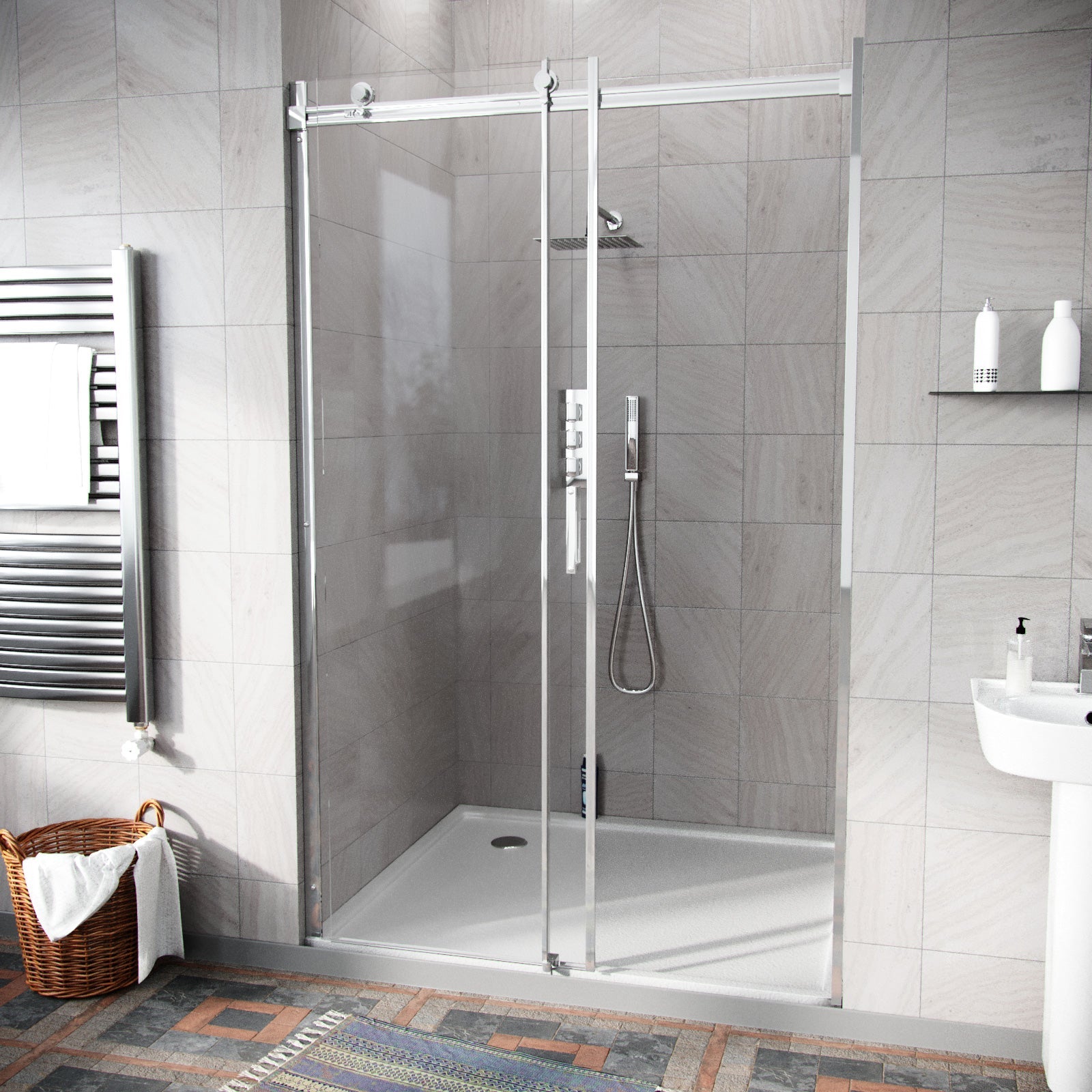 Shower enclosure door image front view
