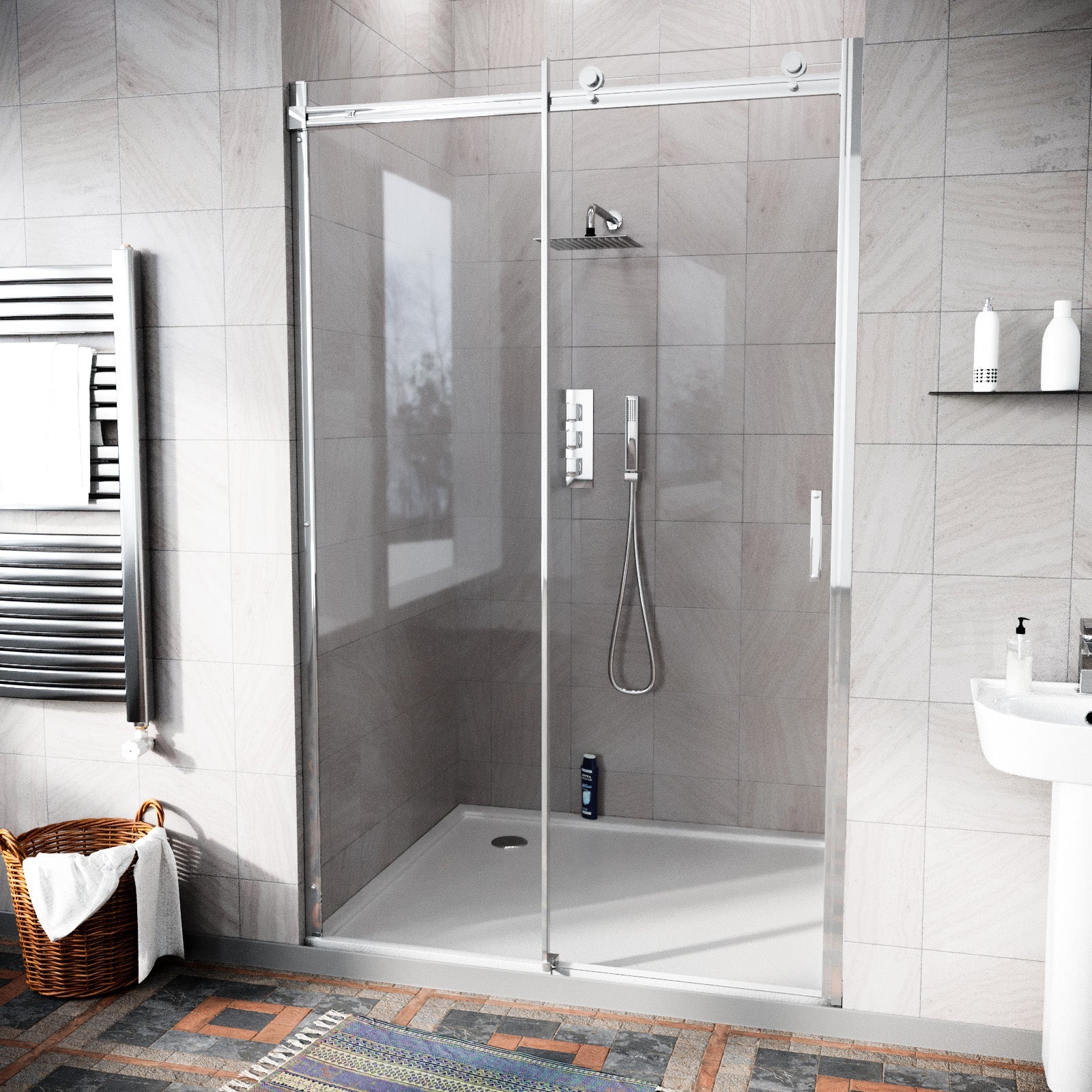 Shower enclosure door image front view