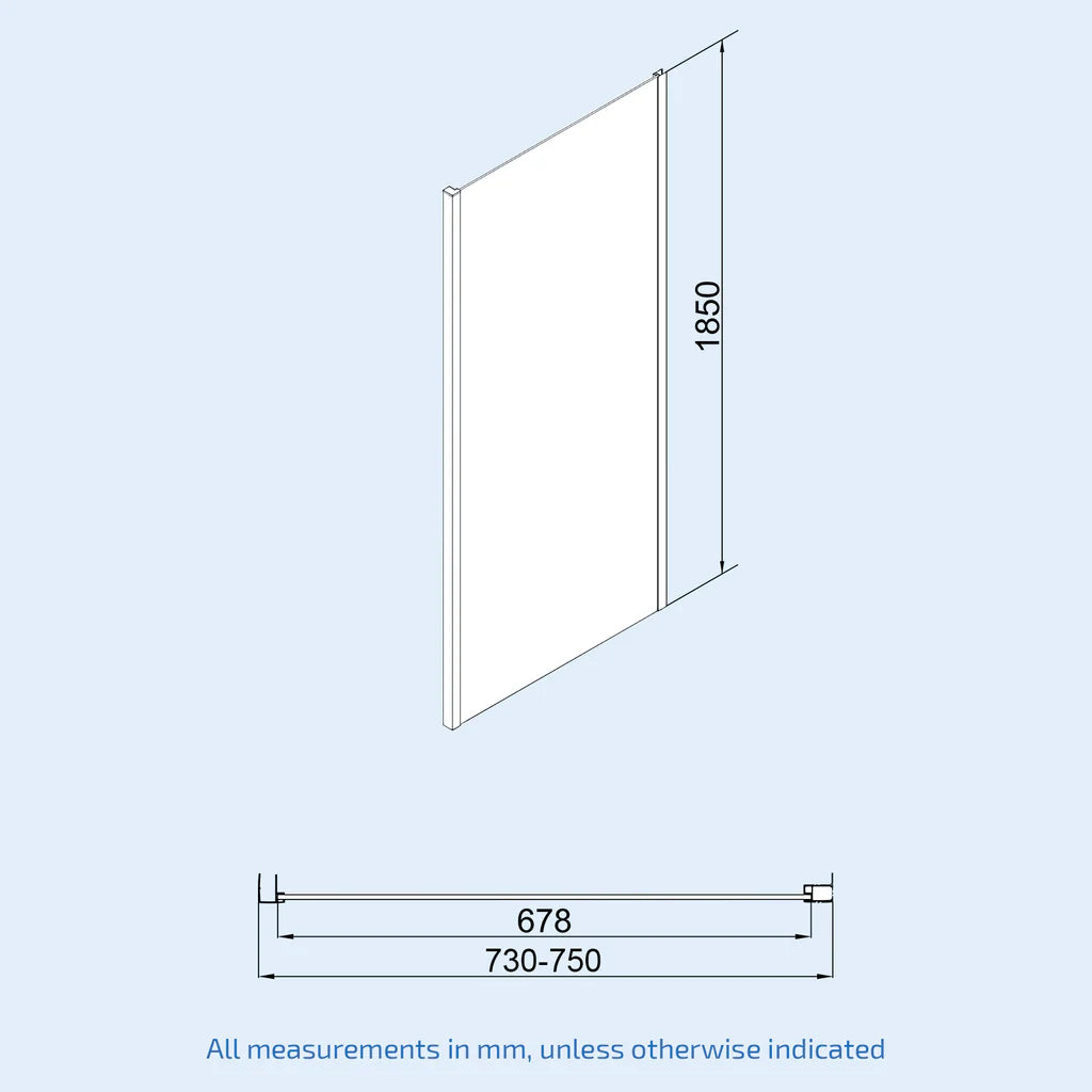 Brushed Brass 760mm Bi-fold Shower Door 760mm Side Panel Tempered Glass
