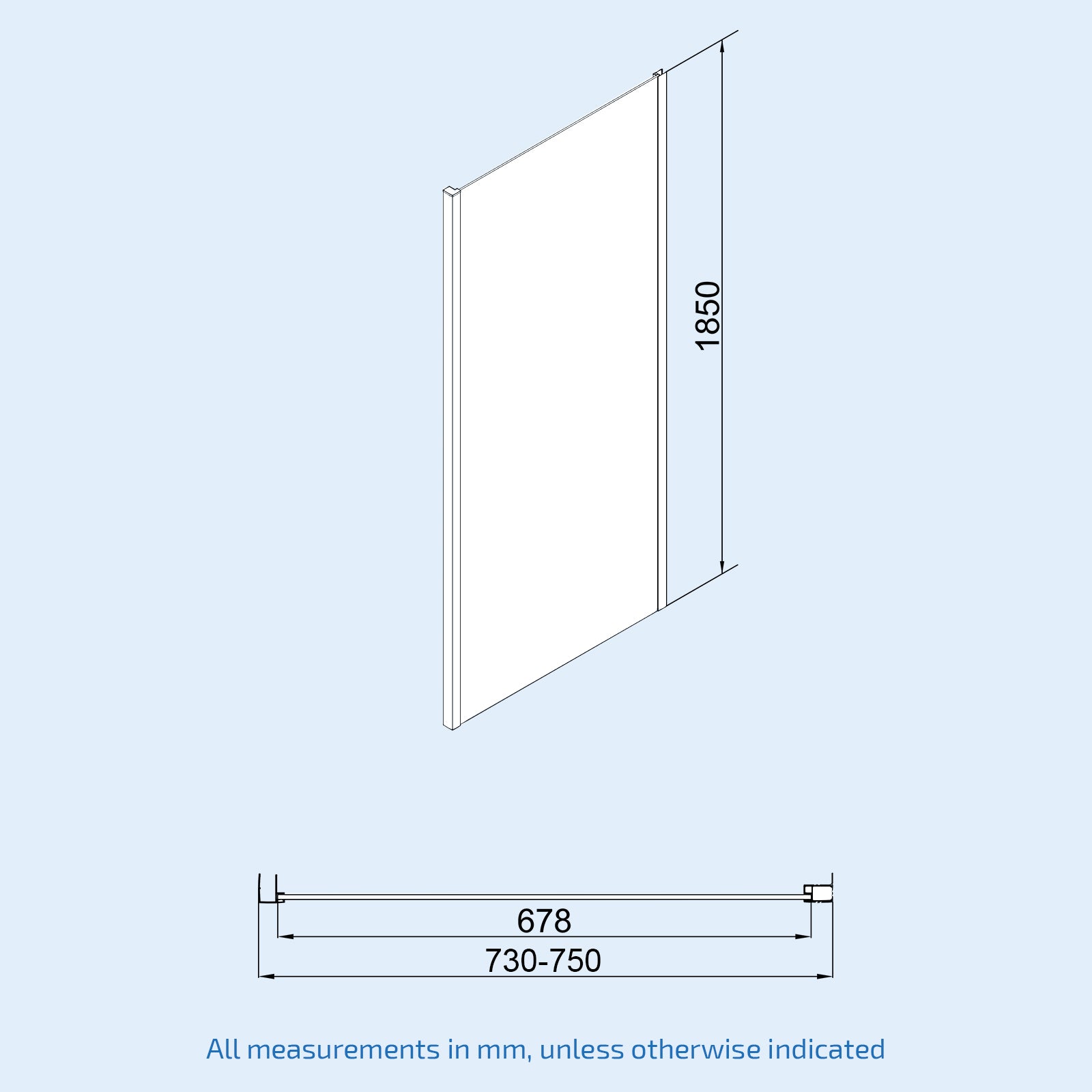 Sliding Shower Door Enclosure #Options_1000 x 760 mm