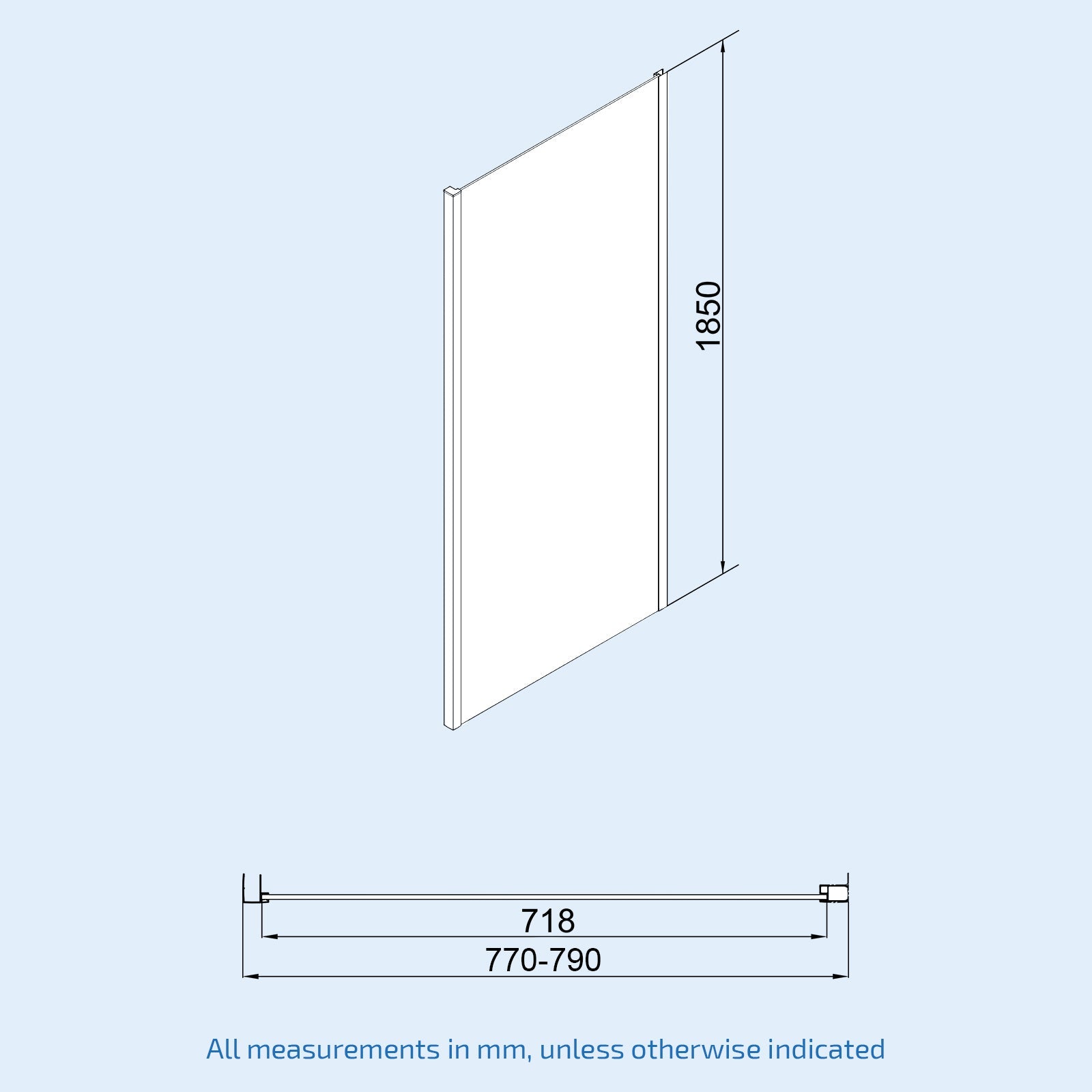 Sliding Shower Door Enclosure #Options_1300 x 800 mm