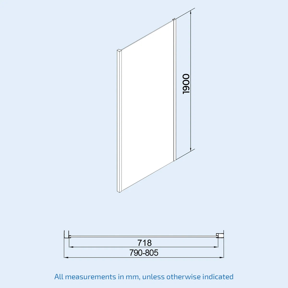 Hardwick 1100 x 800mm Frameless Sliding Shower Door Enclosure