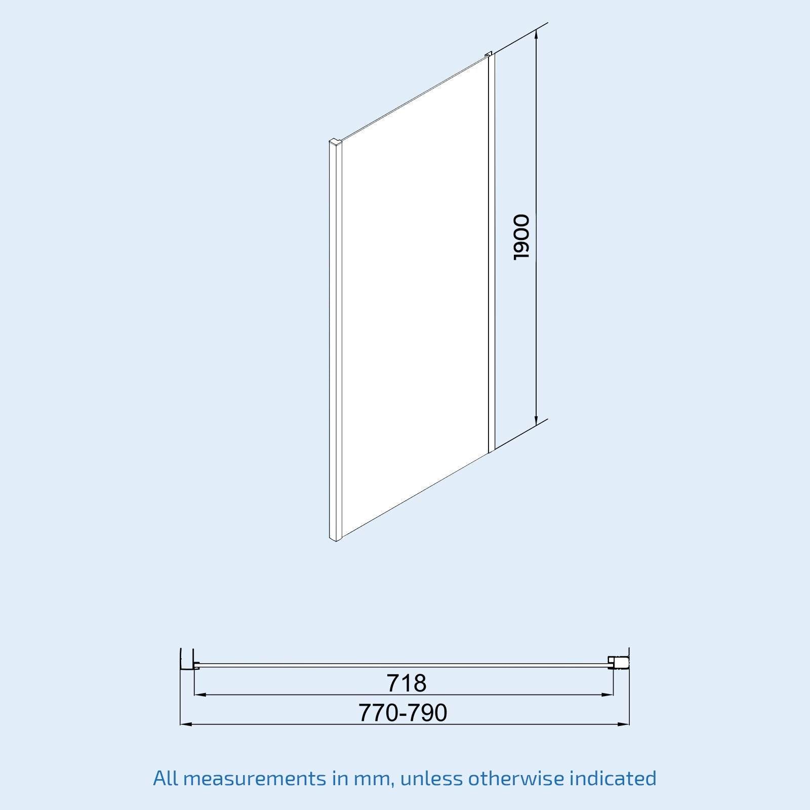 Octax 900mm Bi-Fold Shower Enclosure Door, 800mm Side Panel Glass Screen