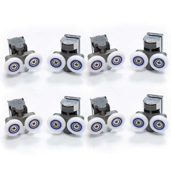 Premium 23mm Chrome Shower Door Wheels for Top & Bottom Sliding Rollers – Complete Set of 8
