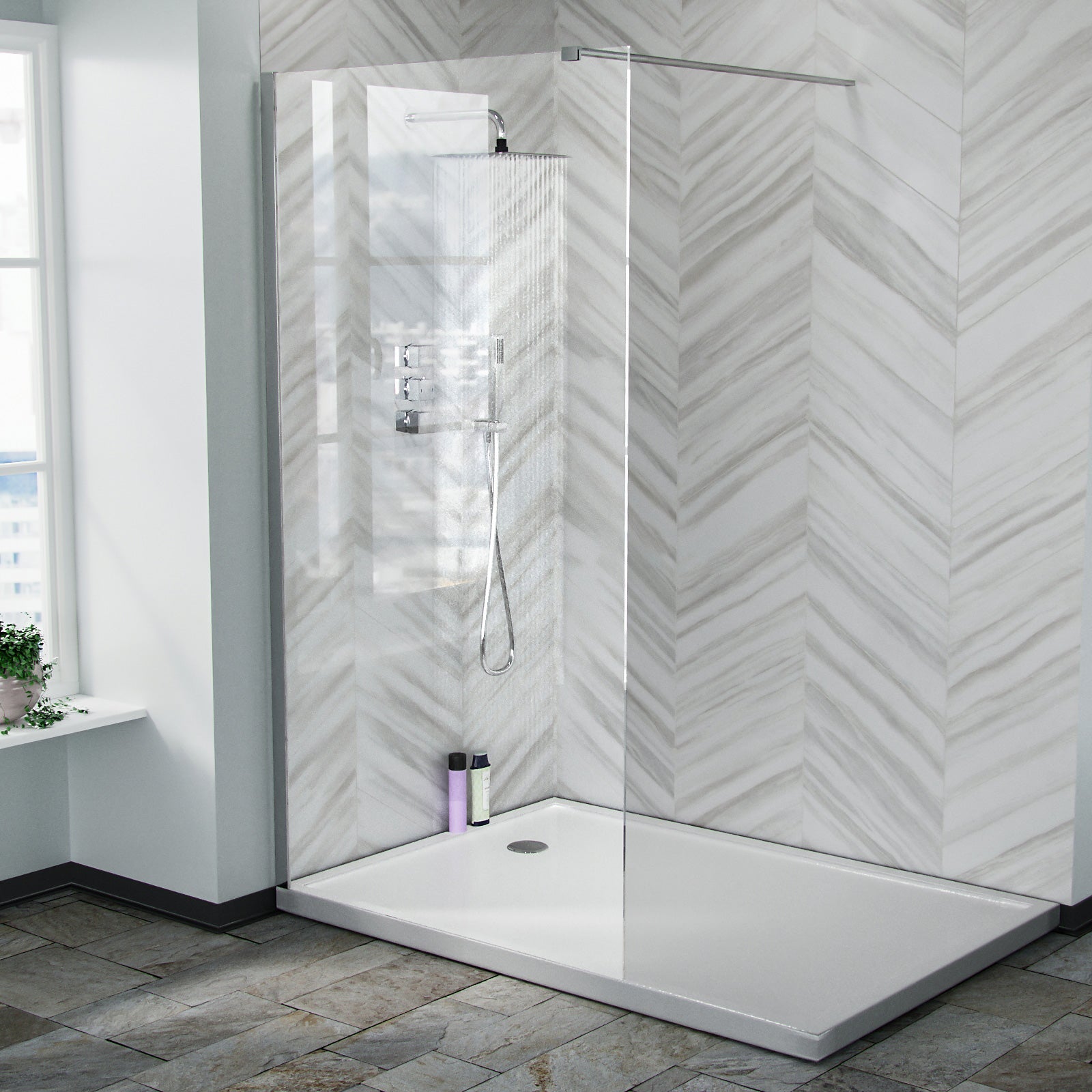 Samoa Walk in Wet Chrome Room Enclosure