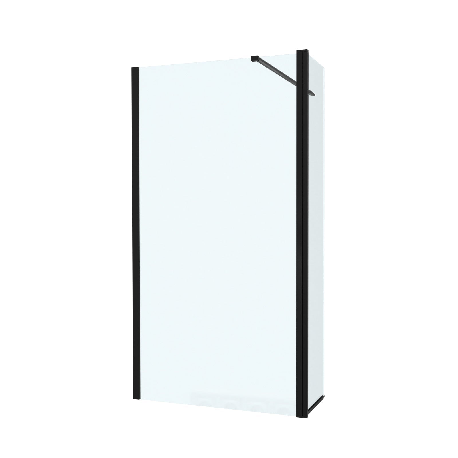 Magna Black 1000mm Wet Room Shower 8mm Tempered Glass Screen With 300mm Flipper Panel