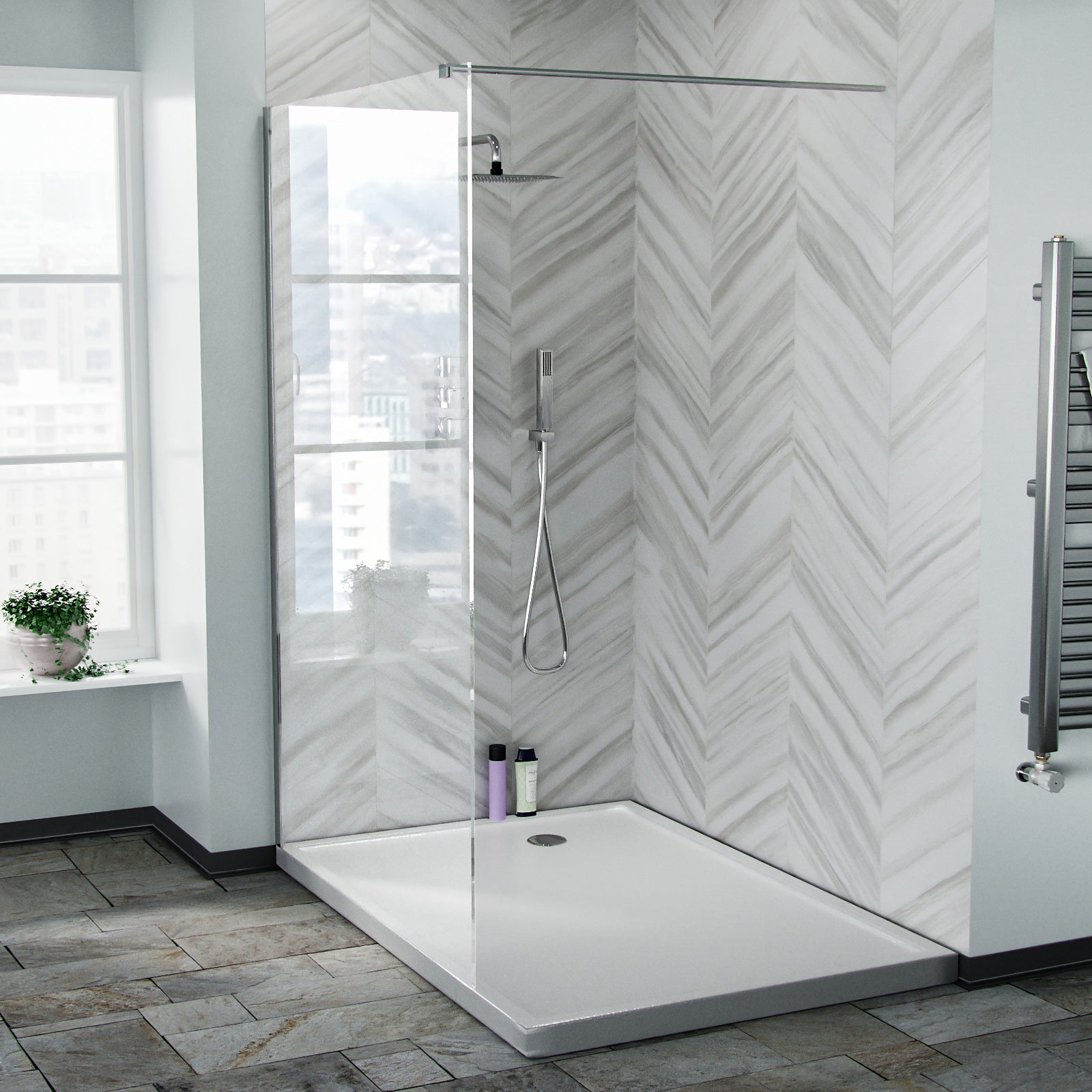 Samoa Walk in Wet Chrome Room Enclosure