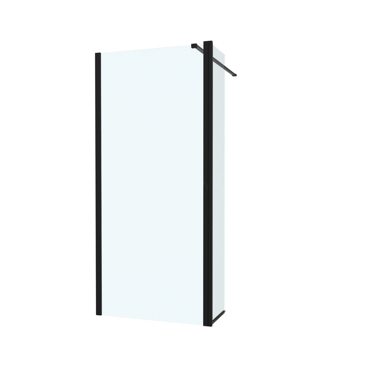 Magna Black 700mm Wet Room Shower 8mm Tempered Glass Screen With 300mm Flipper Panel