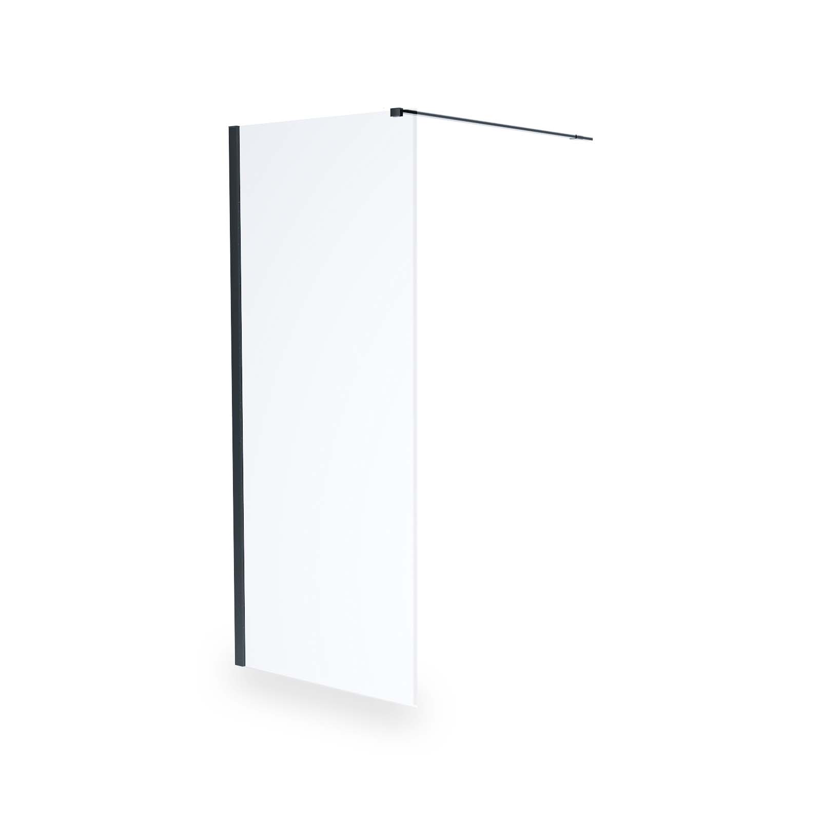 Samoa Wet Room Screen & Support Bar Matte Black