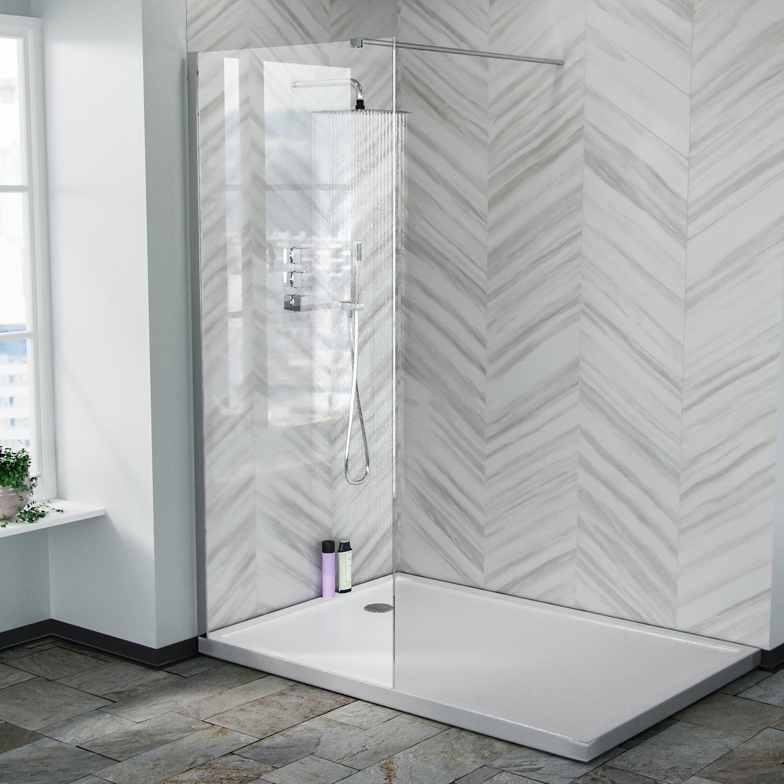 Samoa Walk in Wet Chrome Room Enclosure