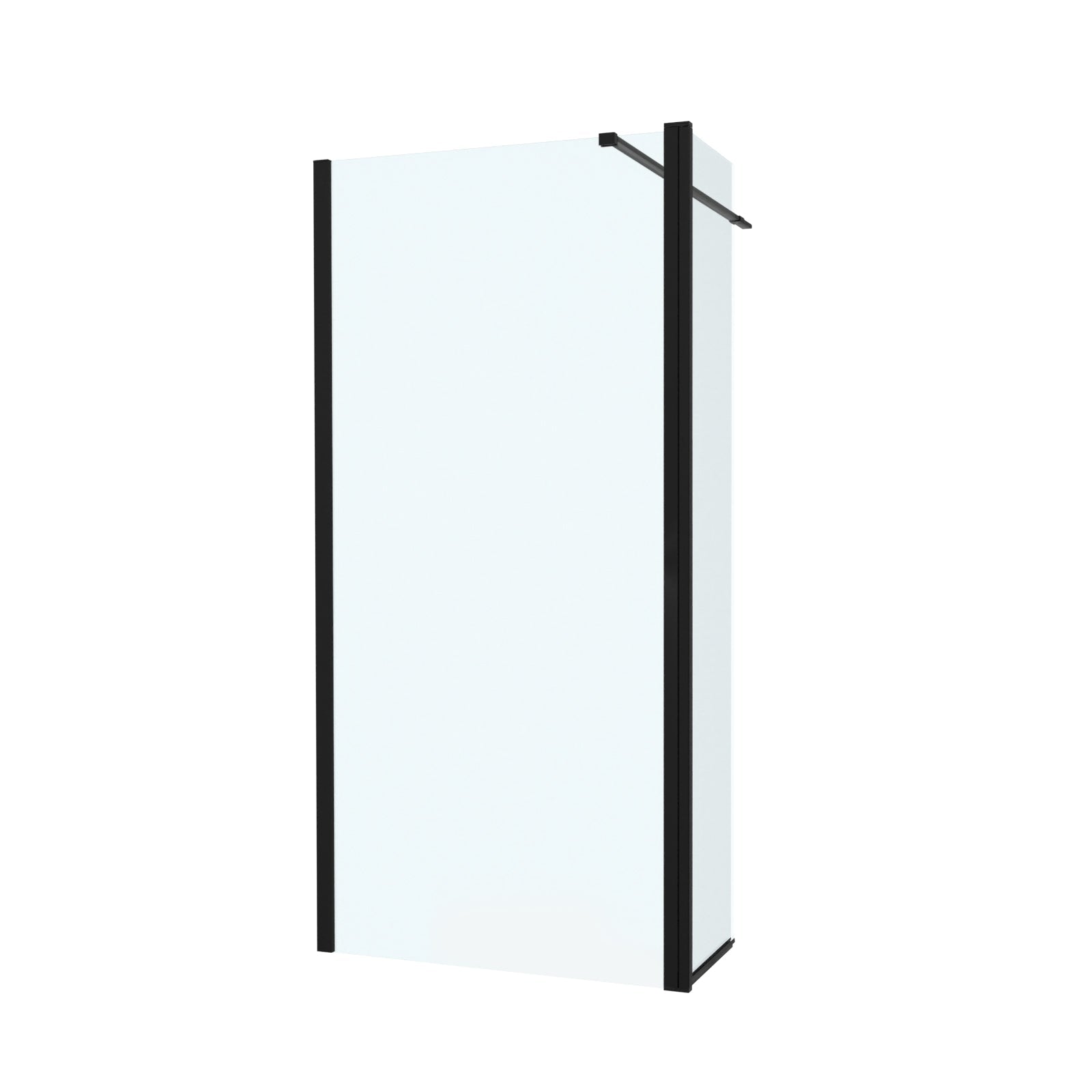 Magna Black 800mm Wet Room Shower 8mm Tempered Glass Screen With 300mm Flipper Panel