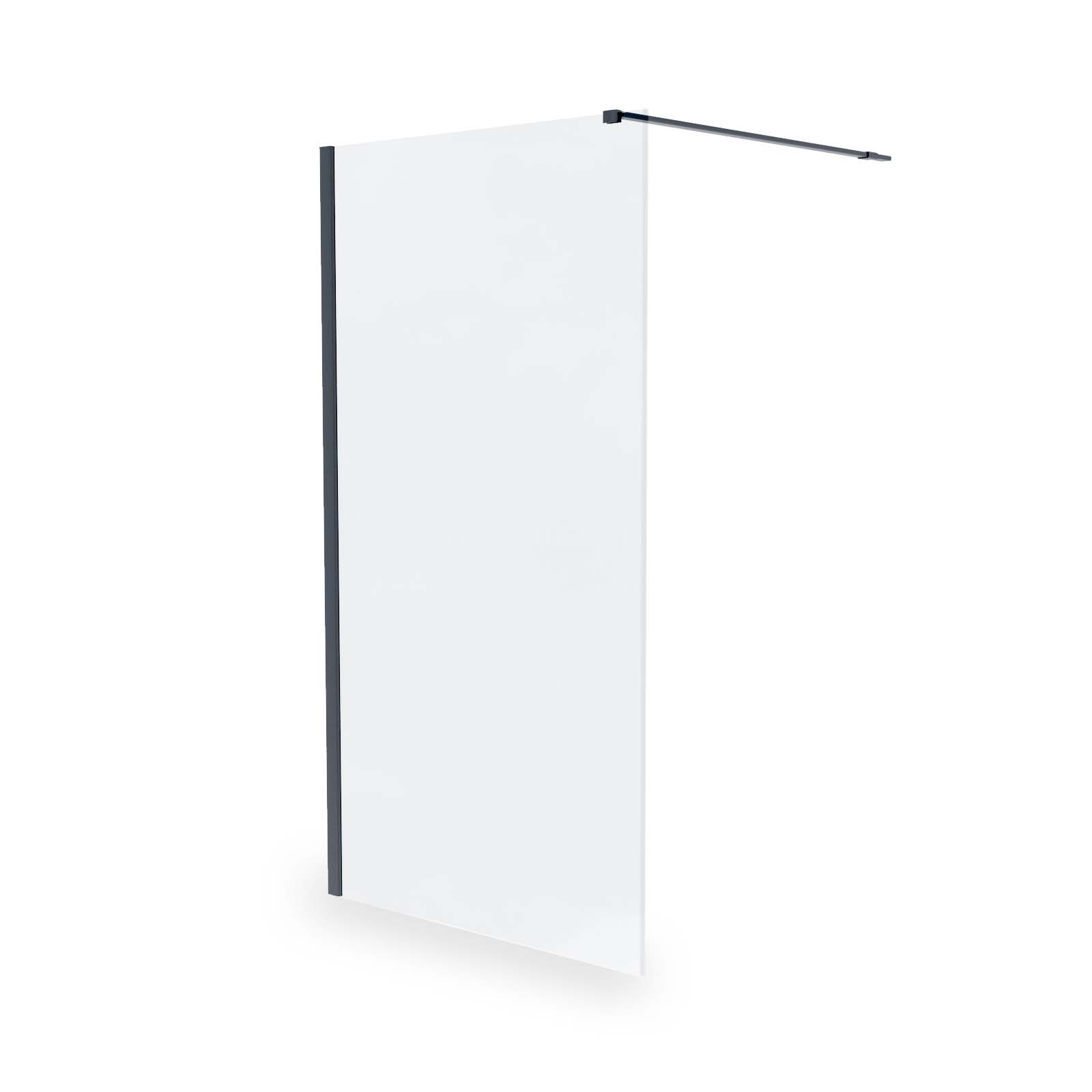 Samoa Wet Room Screen & Support Bar Matte Black