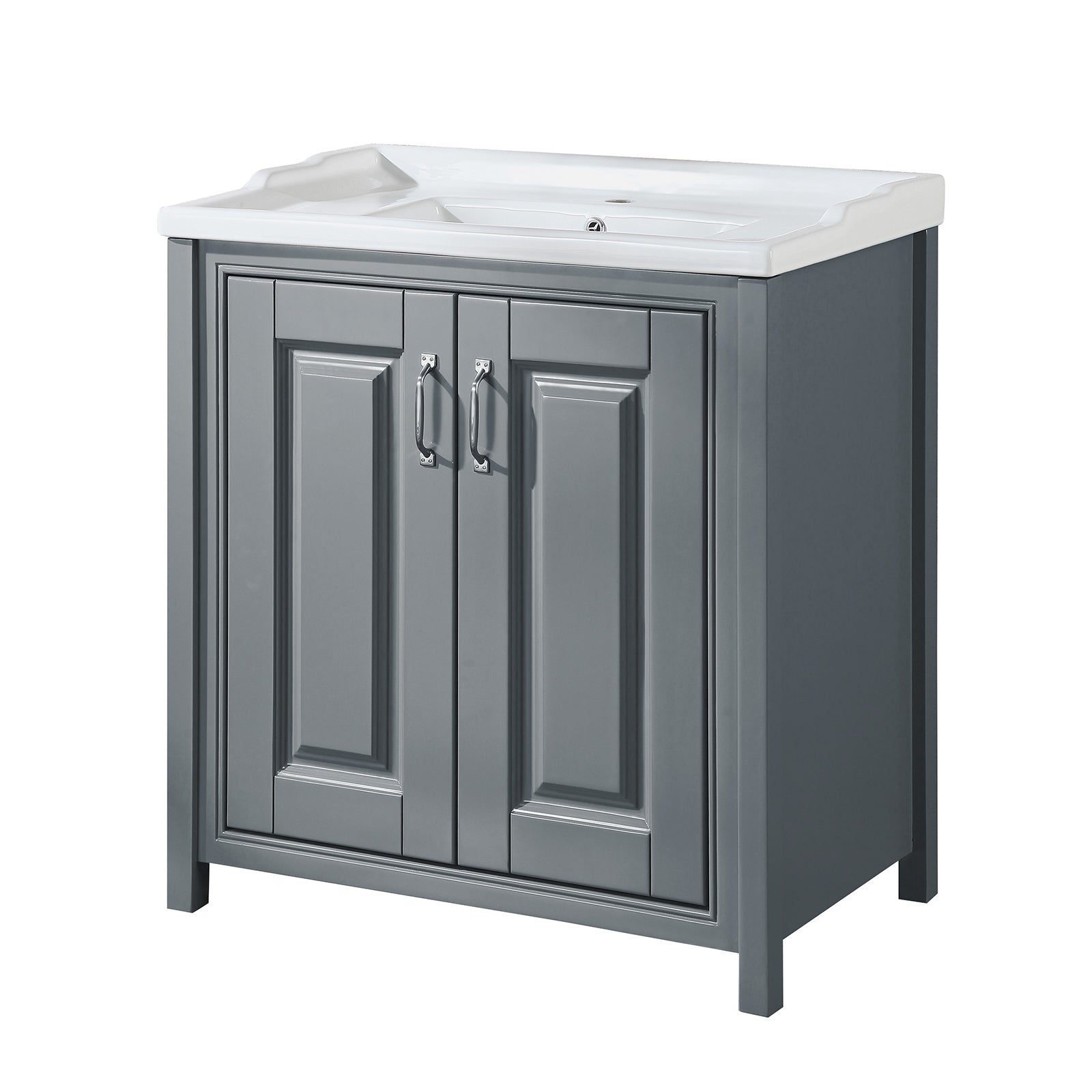 Chiltern 800mm Grey Bathroom Basin Vanity Cabinet Unit