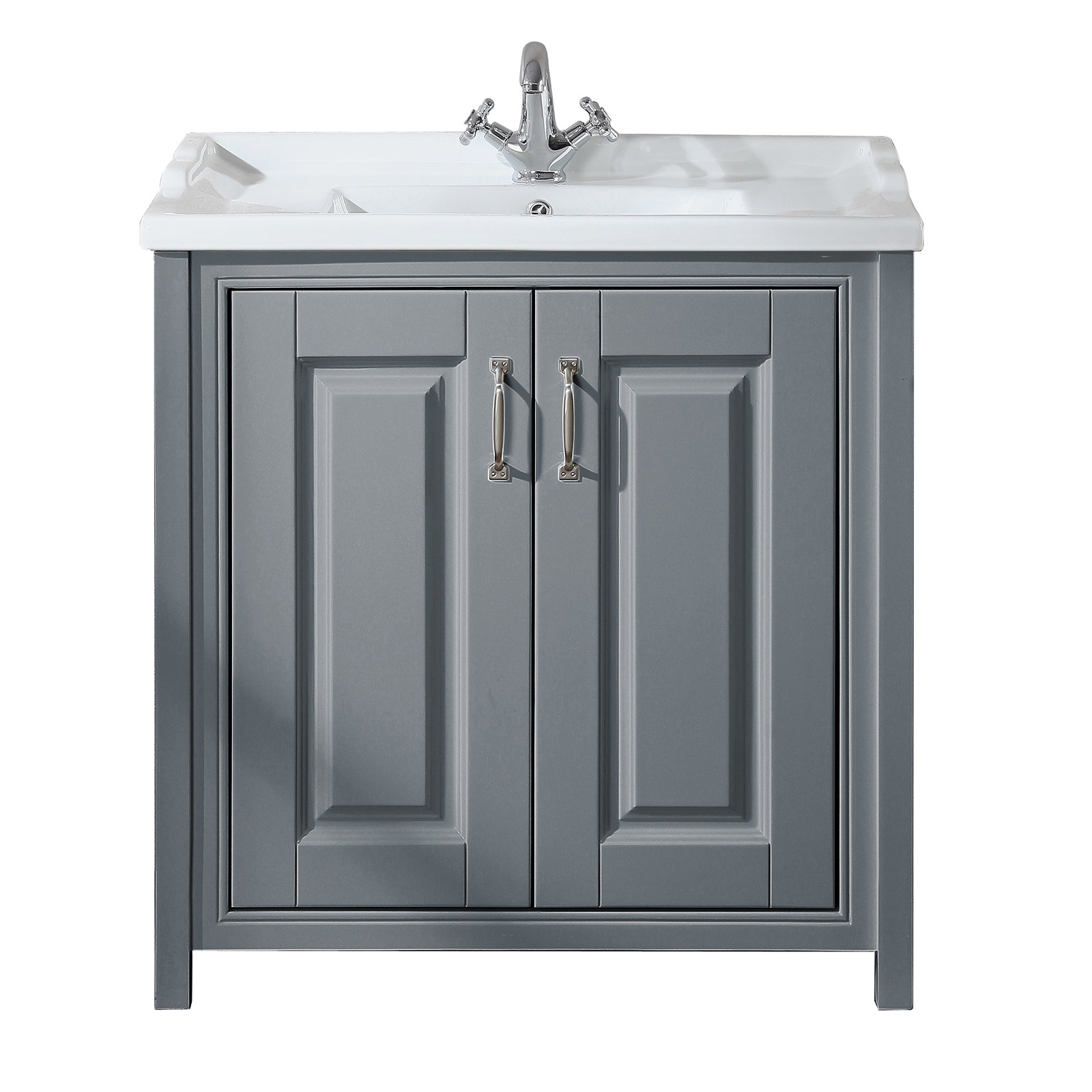 Chiltern 800mm Grey Bathroom Basin Vanity Cabinet Unit