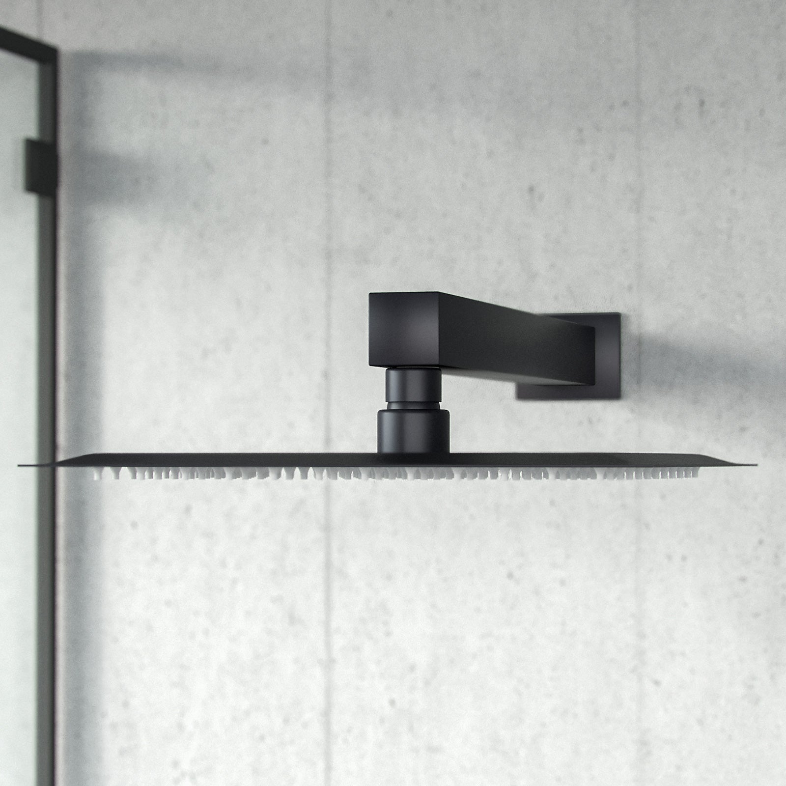 Temel Matt Black Rainfall Shower with Thermostatic Control and Hand Held Kit