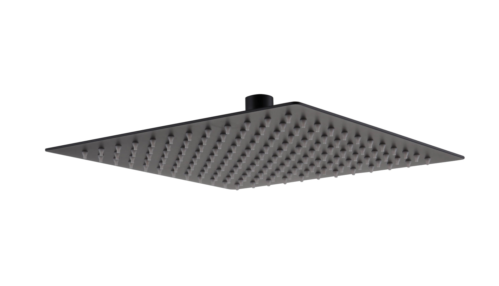 Temel Matt Black Rainfall Shower Head with Hand Held and Thermostatic Valve Set